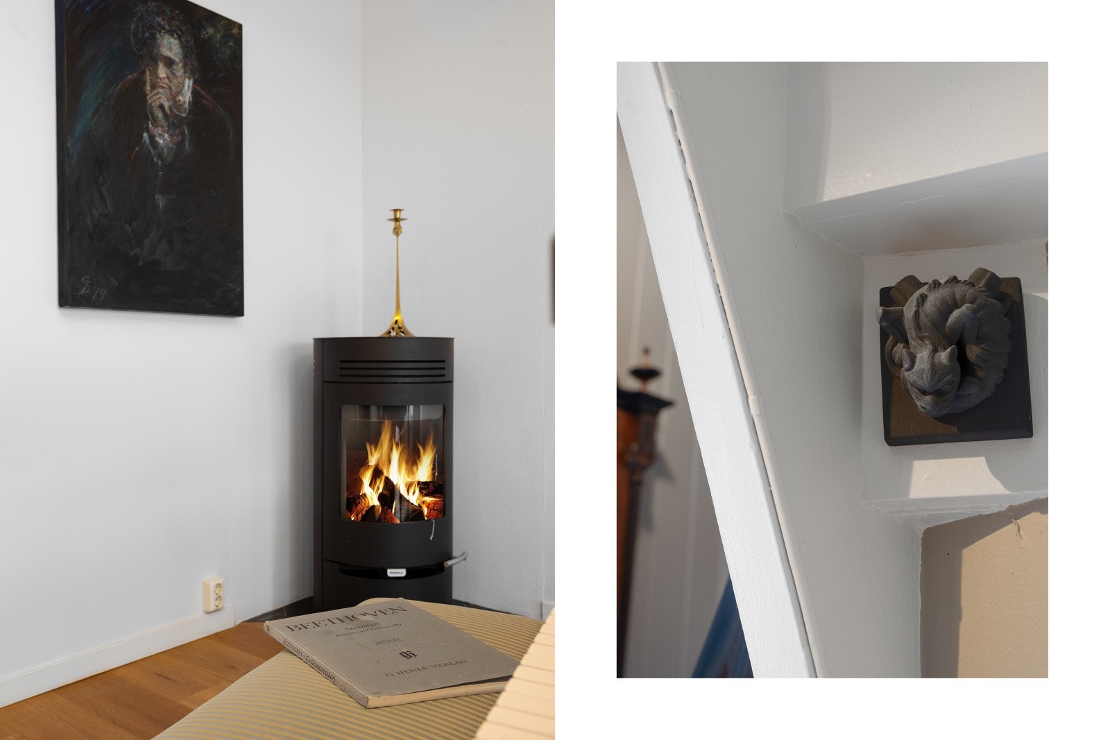 Også her kan etasjen varmes opp av peis Galleribilde