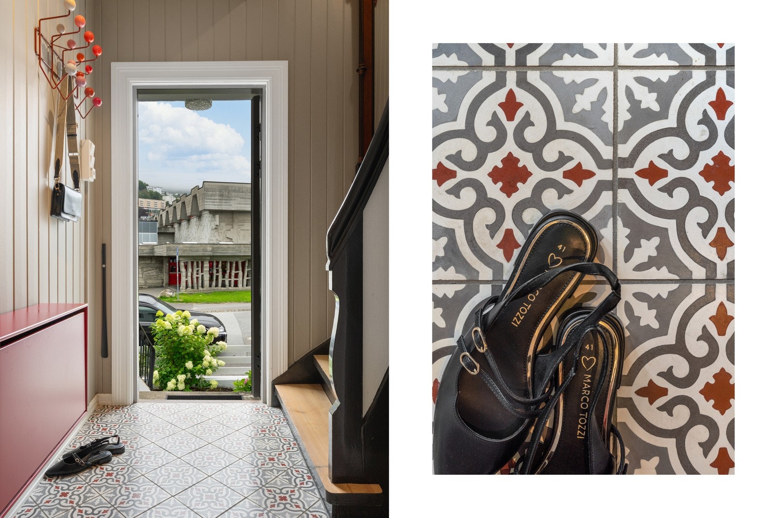 Vi tar turen inn, og allerede her ser man fokuset på detaljene. Her ble det lagt nye varmekabler og fliser i 2021 Galleribilde