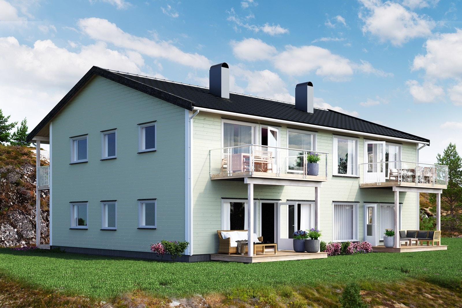 Boligen som er tiltenkt på tomten. Galleribilde