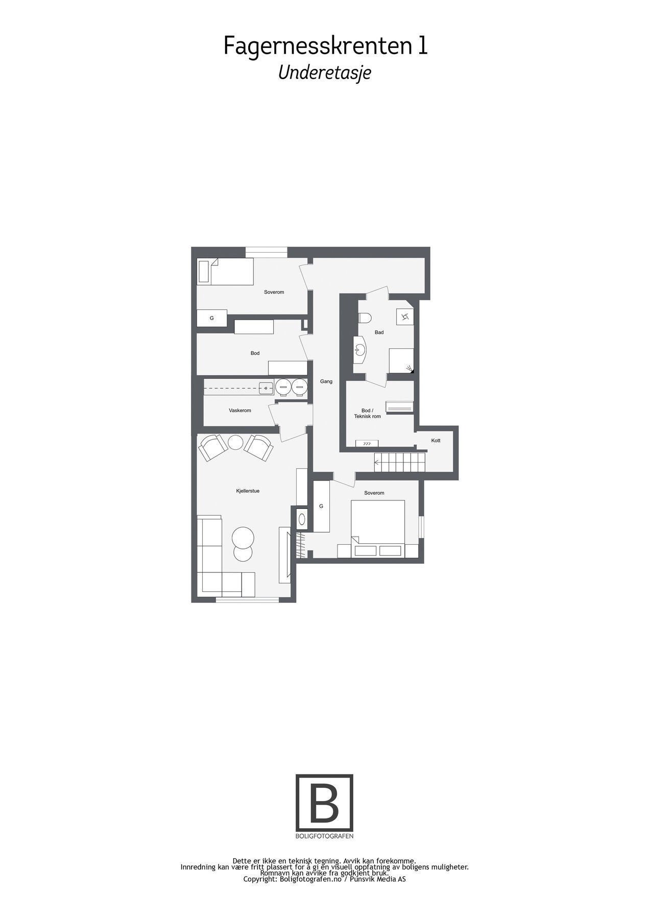 Plantegning - Underetasje Galleribilde