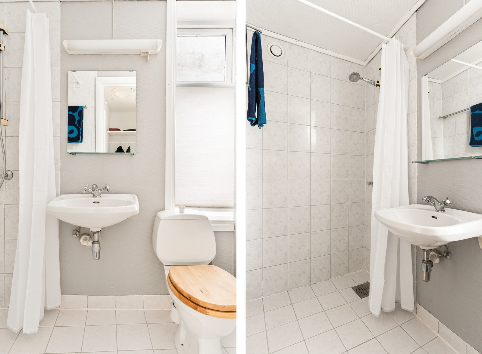 Her er det delvis fliselagt på gulv varmekabler og vegg i dusjsone. Galleribilde