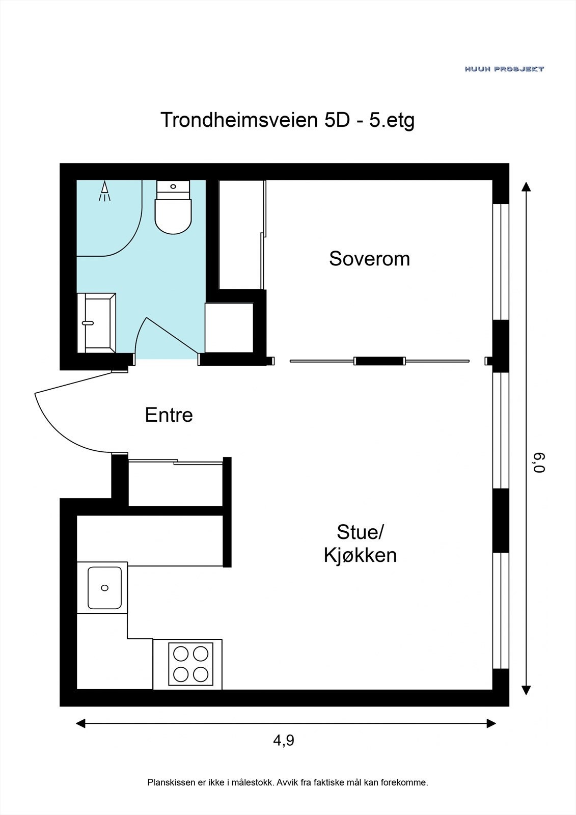 Plantegning Trondheimsveien 5D Galleribilde