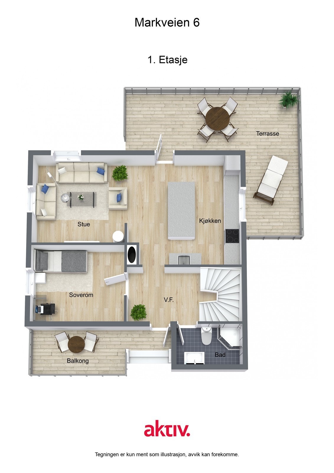 Plantegning 1.etg. Galleribilde