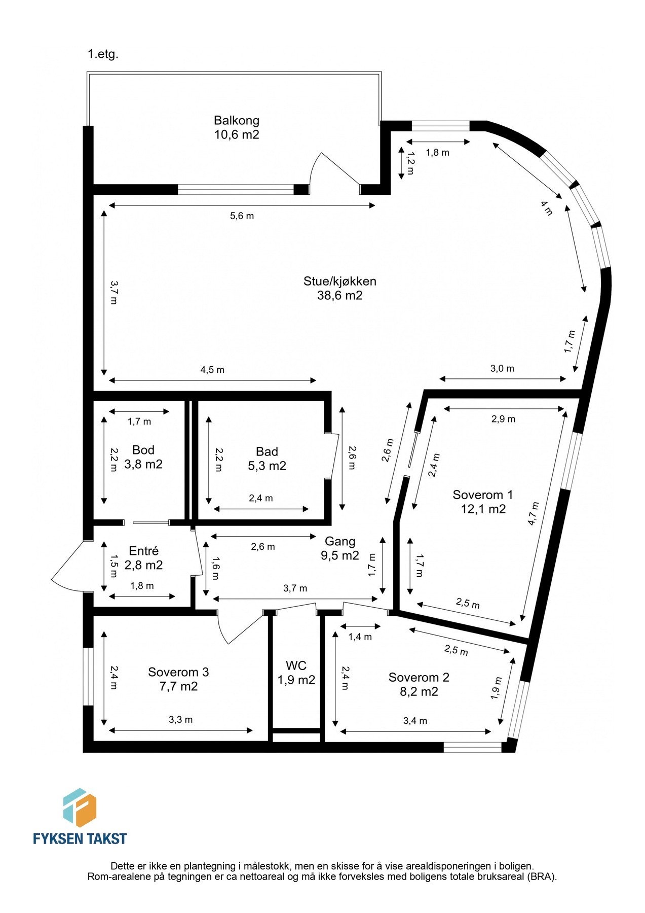 Målsatt planskisse. Galleribilde