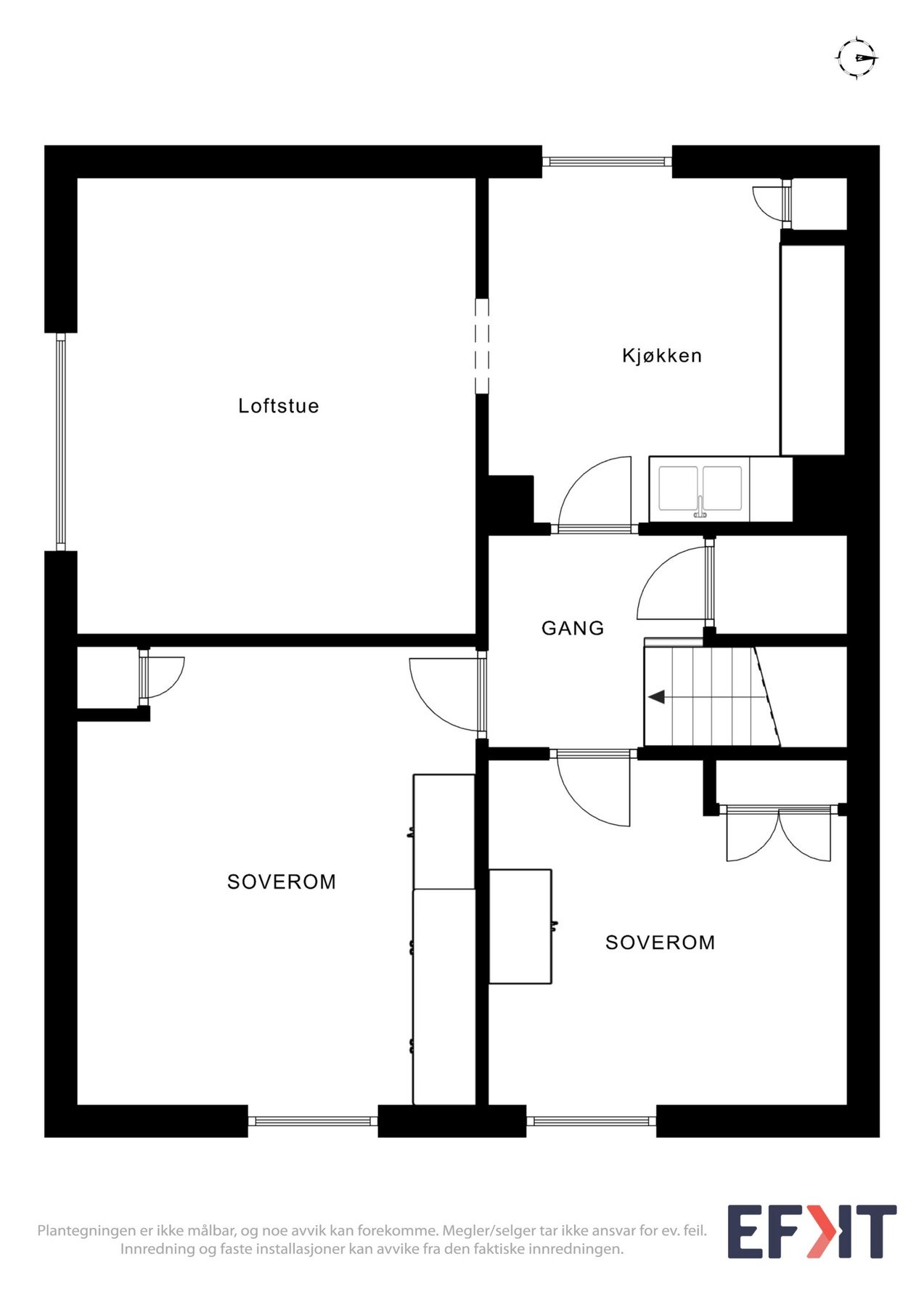 Boligens planløsning - 2.etasje. Galleribilde