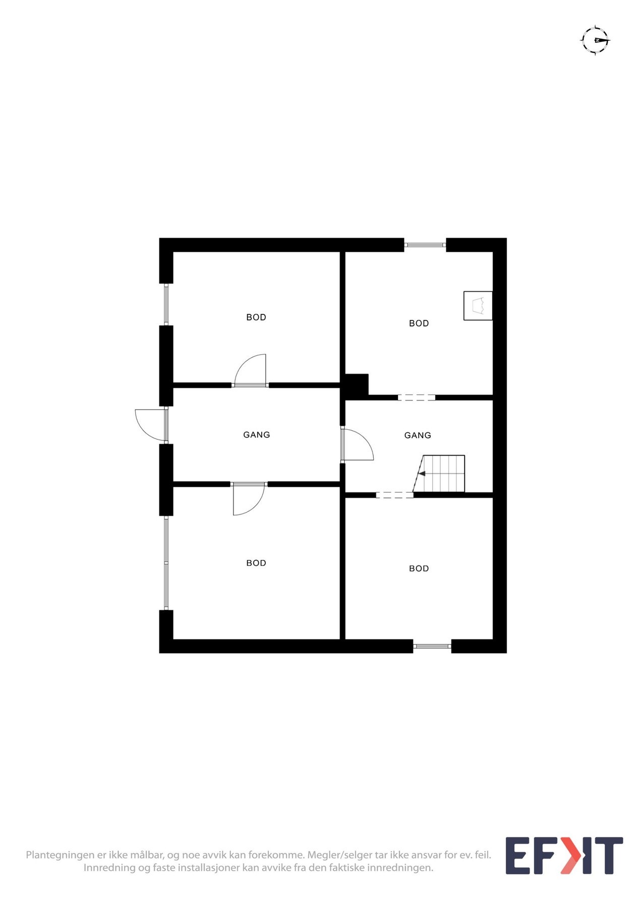 Boligens planløsning - Kjelleretasje. Galleribilde