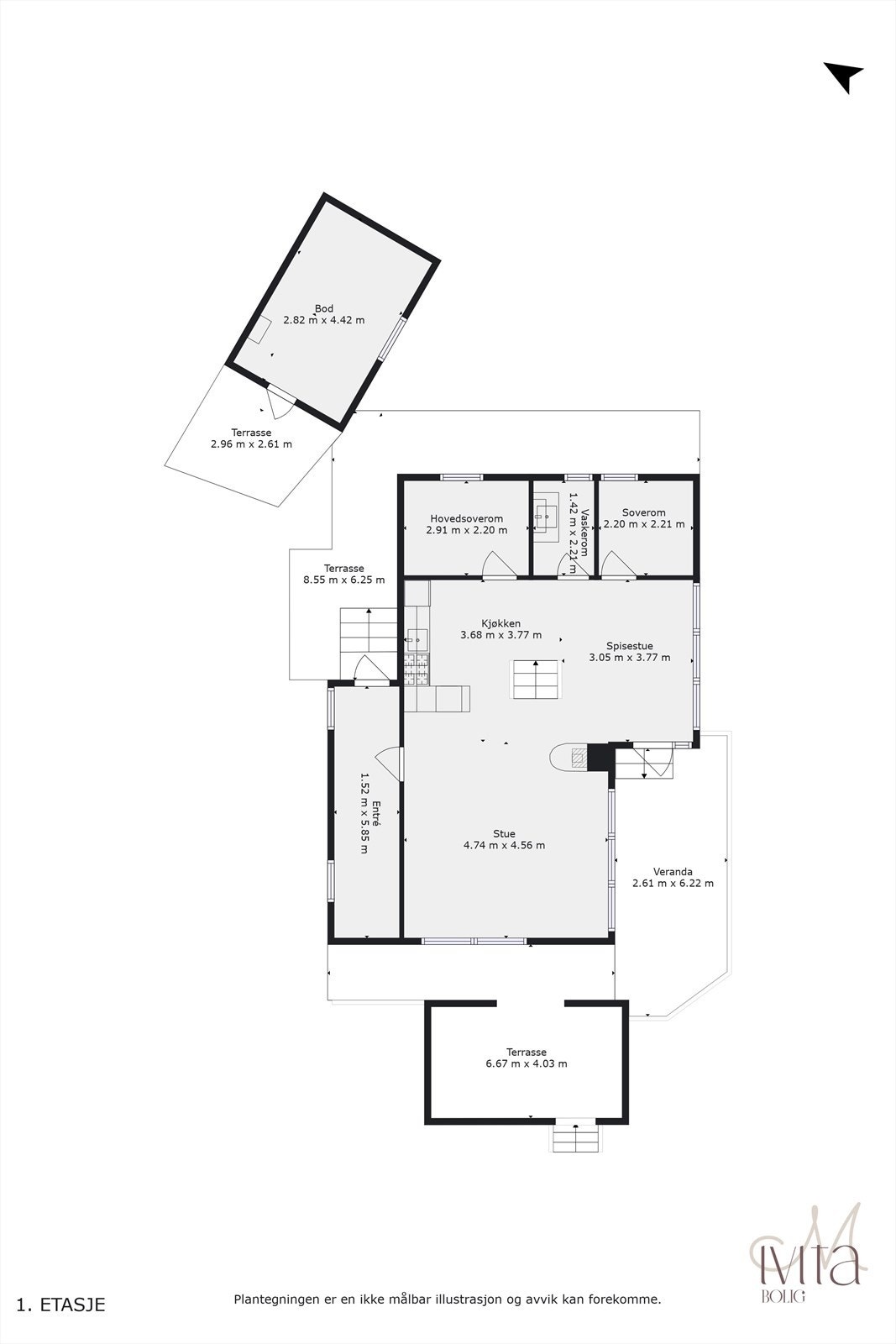 Plantegning av alle bygg. Galleribilde