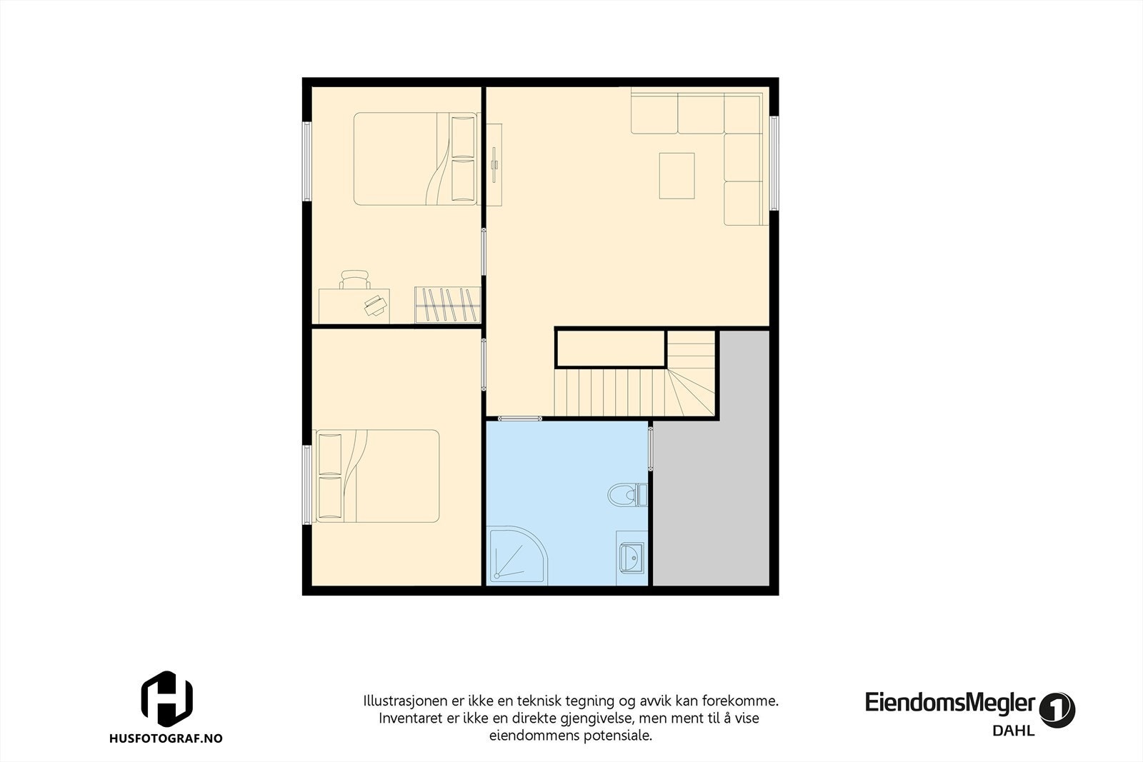 Plantegning loftsetasje. Galleribilde