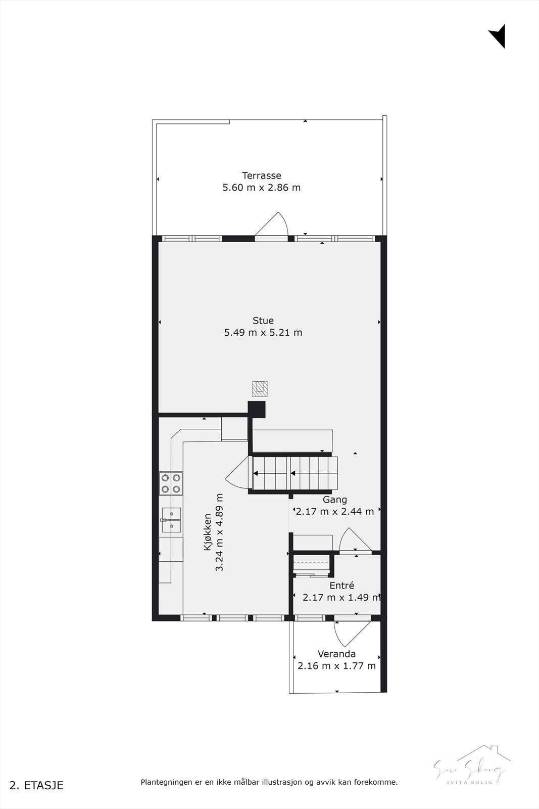 Plantegning i 2D av 1.etg. Galleribilde