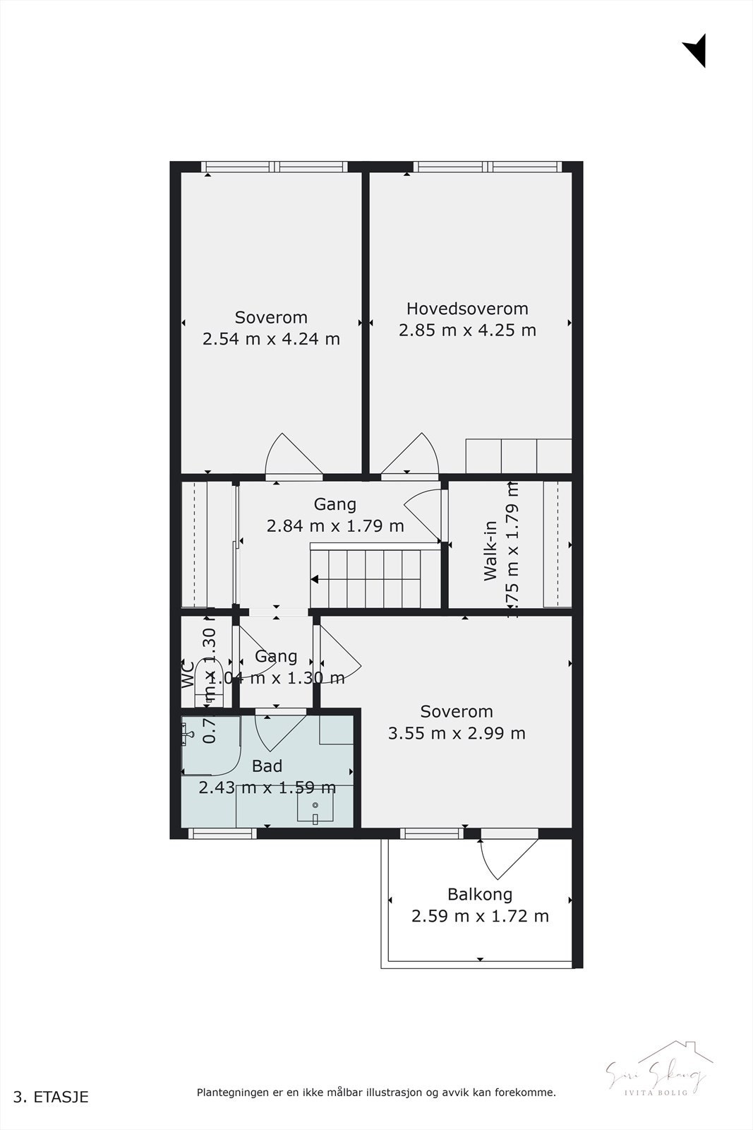 Plantegning i 2D av 2.etg. Galleribilde
