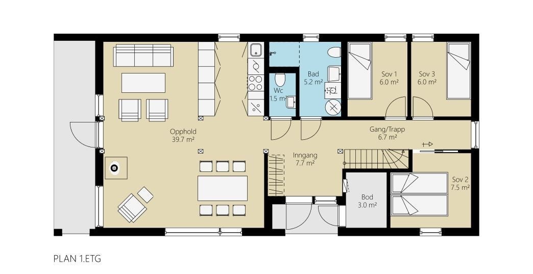 Plantegning av Preg 100 - 1 etasje Galleribilde