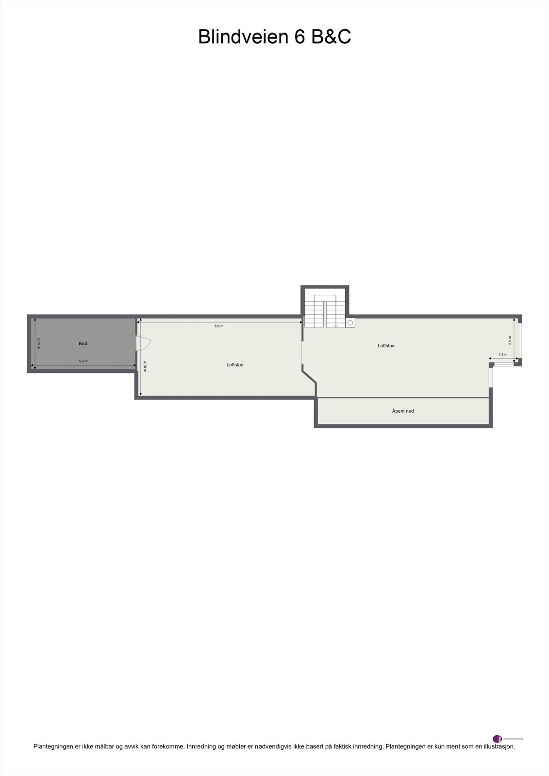 Plantegning - Loftsetasje Galleribilde