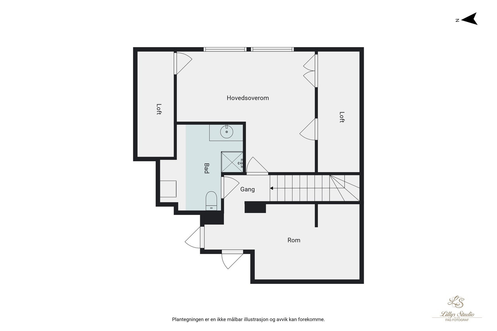 Plantegning loft. Galleribilde