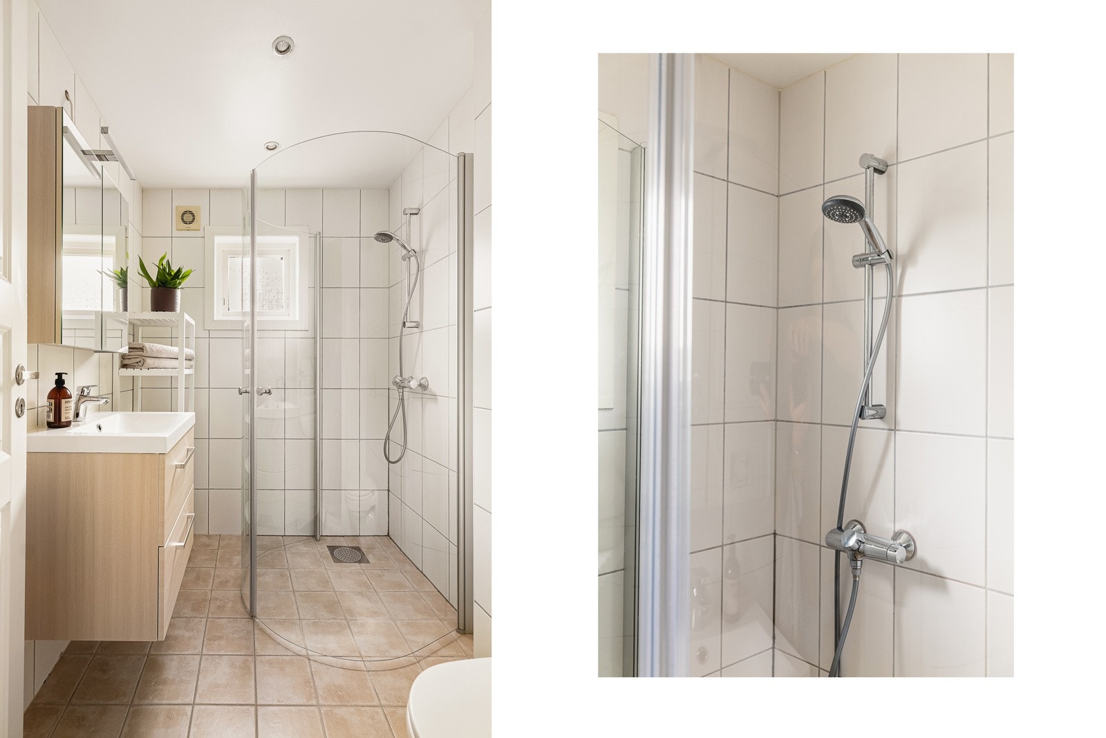 - Lyst og trivelig helfliset bad - Galleribilde