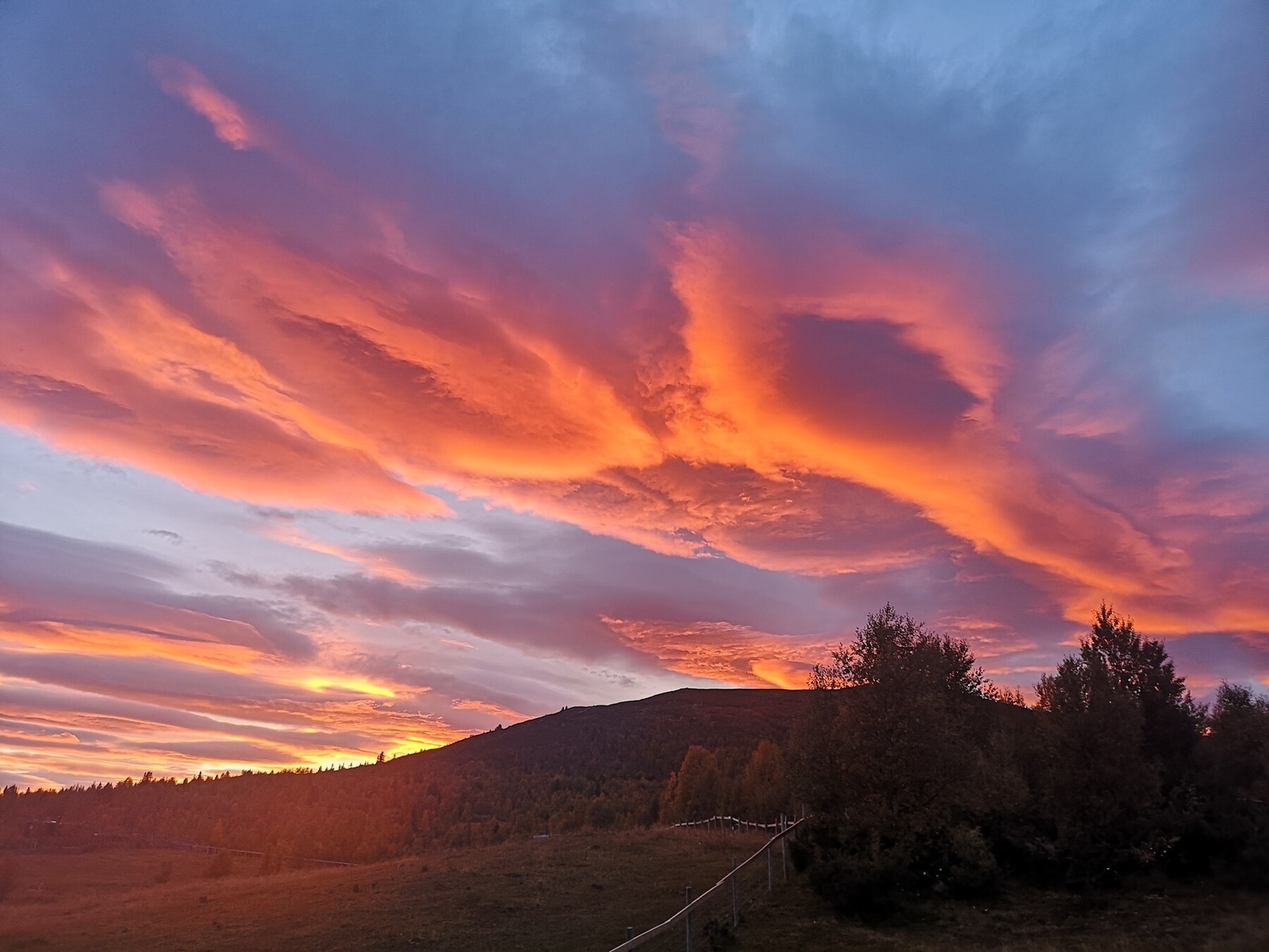Selgers private bilde. Kveldshimmel sett fra hytta Galleribilde