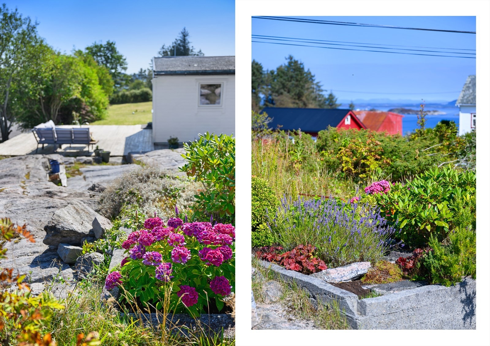 Flott beplanting på oppsiden av terrasse Galleribilde
