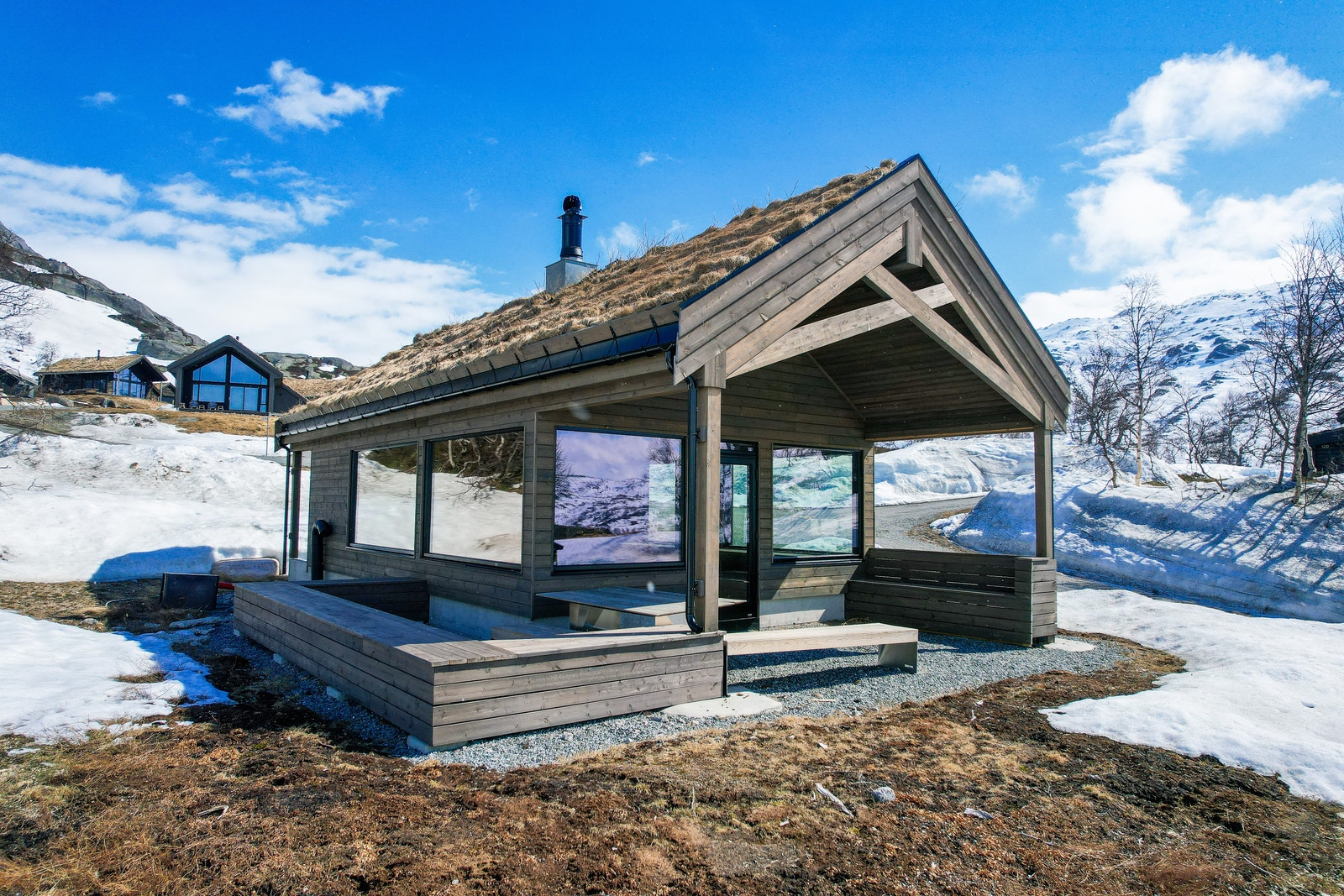 Felles varmestue i feltet rett ved akebakken Galleribilde