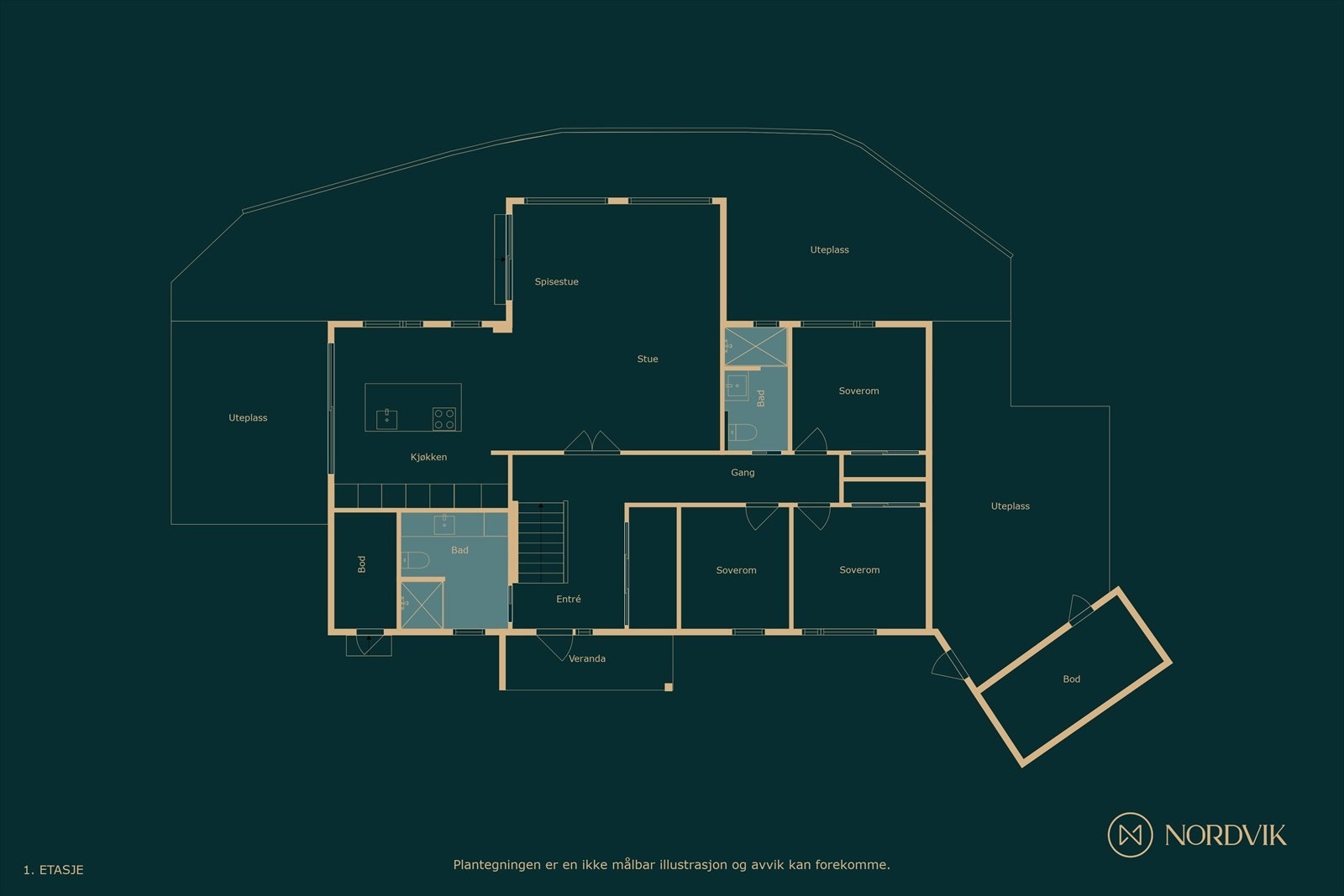 Plantegning - 1 etg Galleribilde