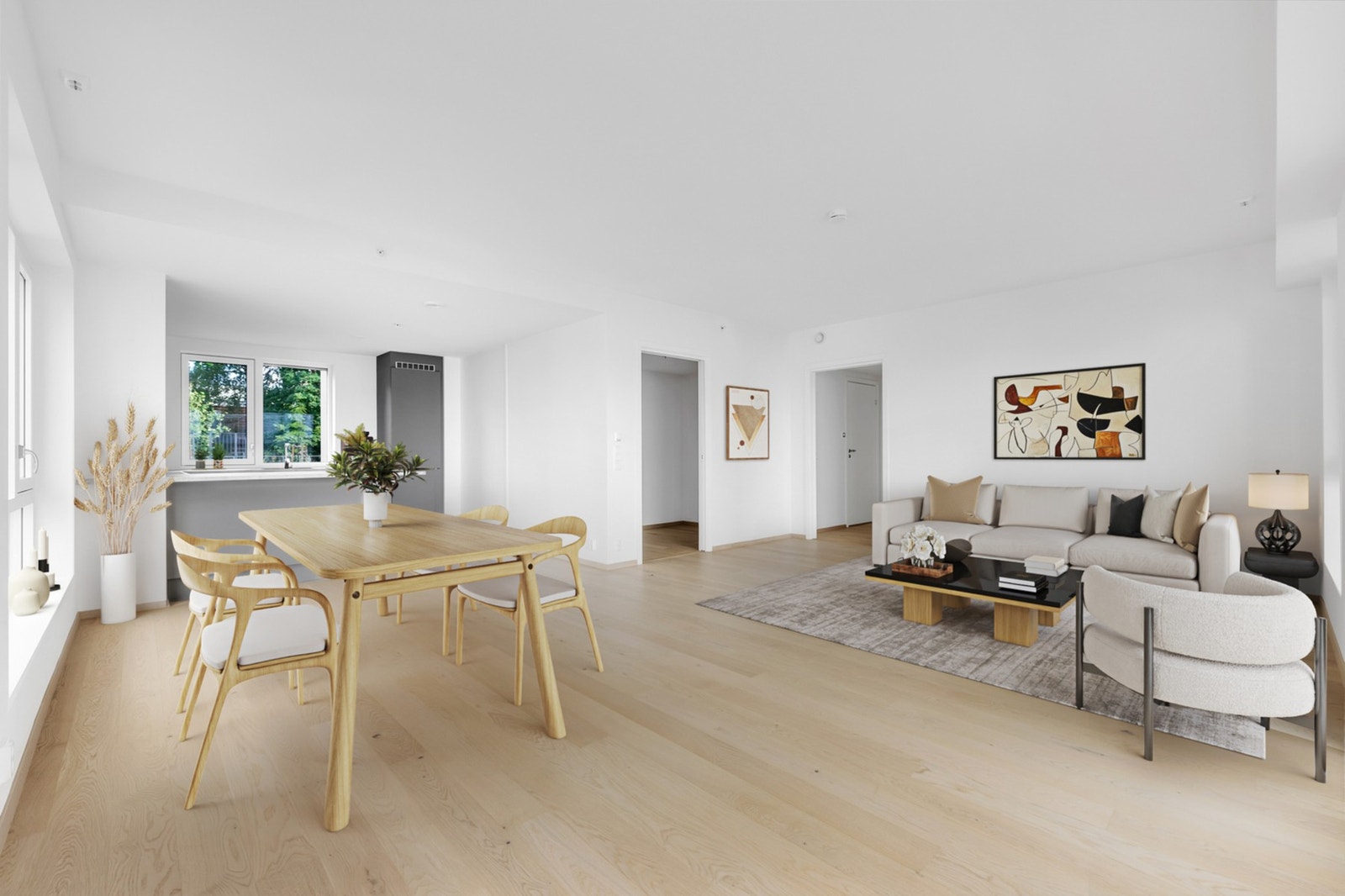 Gode møbleringsmuligheter med plass til stor pisestue og en hyggelig sofakrok. Galleribilde