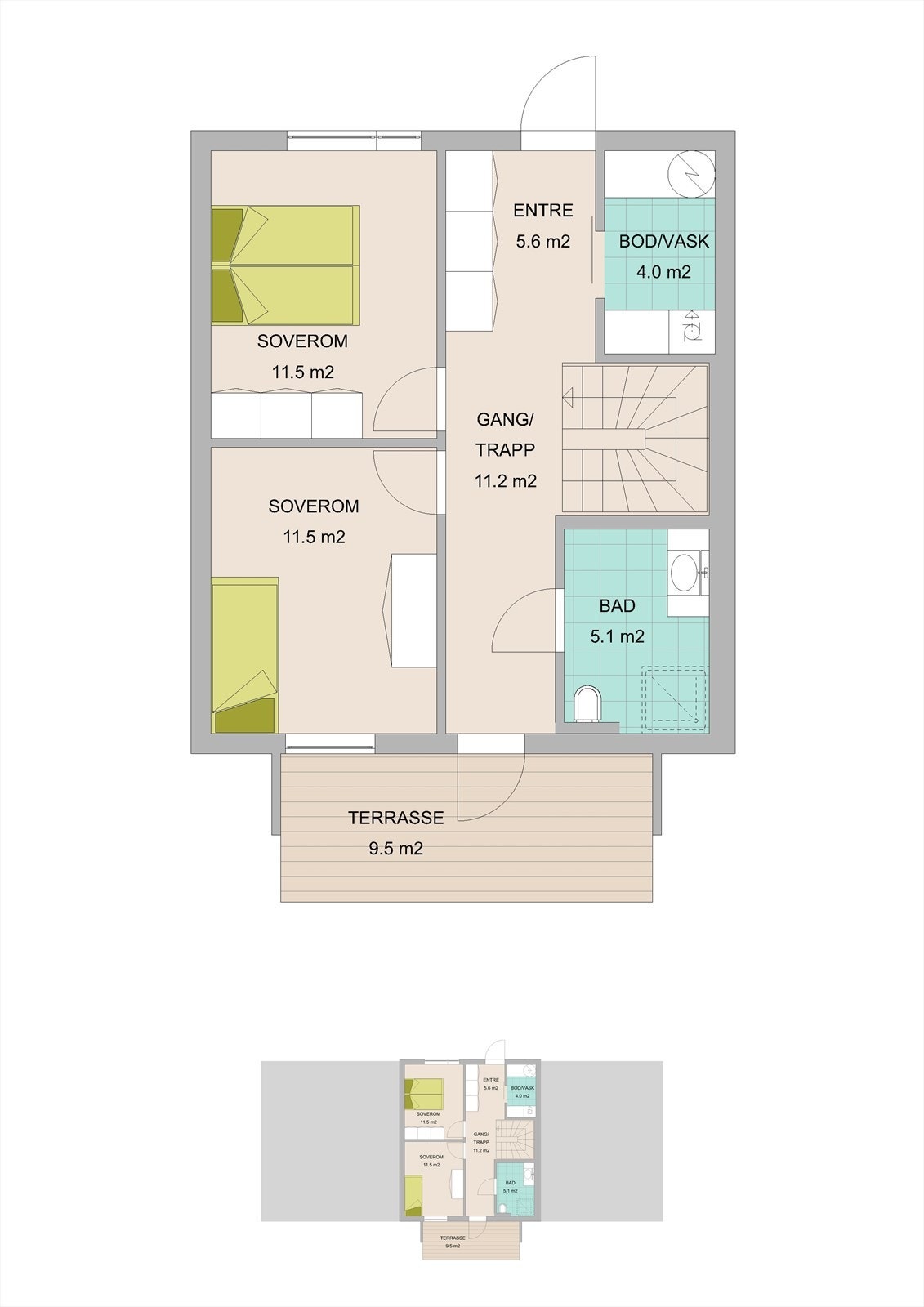 Plantegning 1. etasje Galleribilde