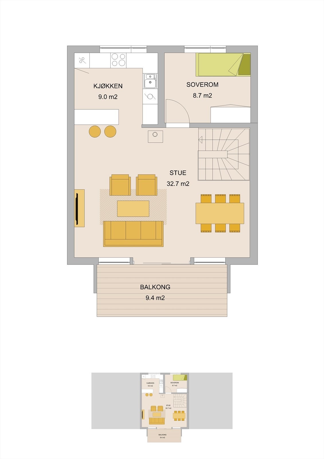Plantegning 2. etasje Galleribilde