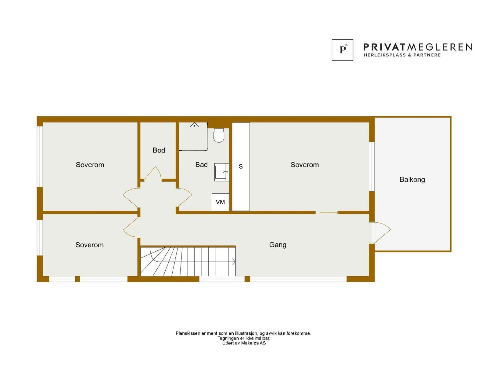 Plantegning 3. etasje - illustrasjon, avvik kan forekomme Galleribilde