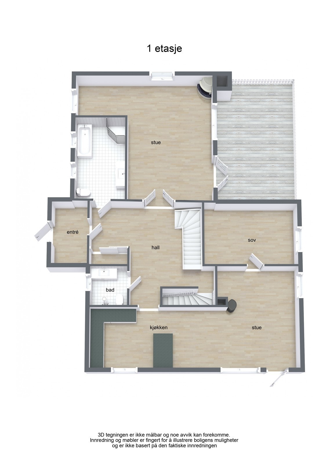 Planløsning 1 etg. Galleribilde