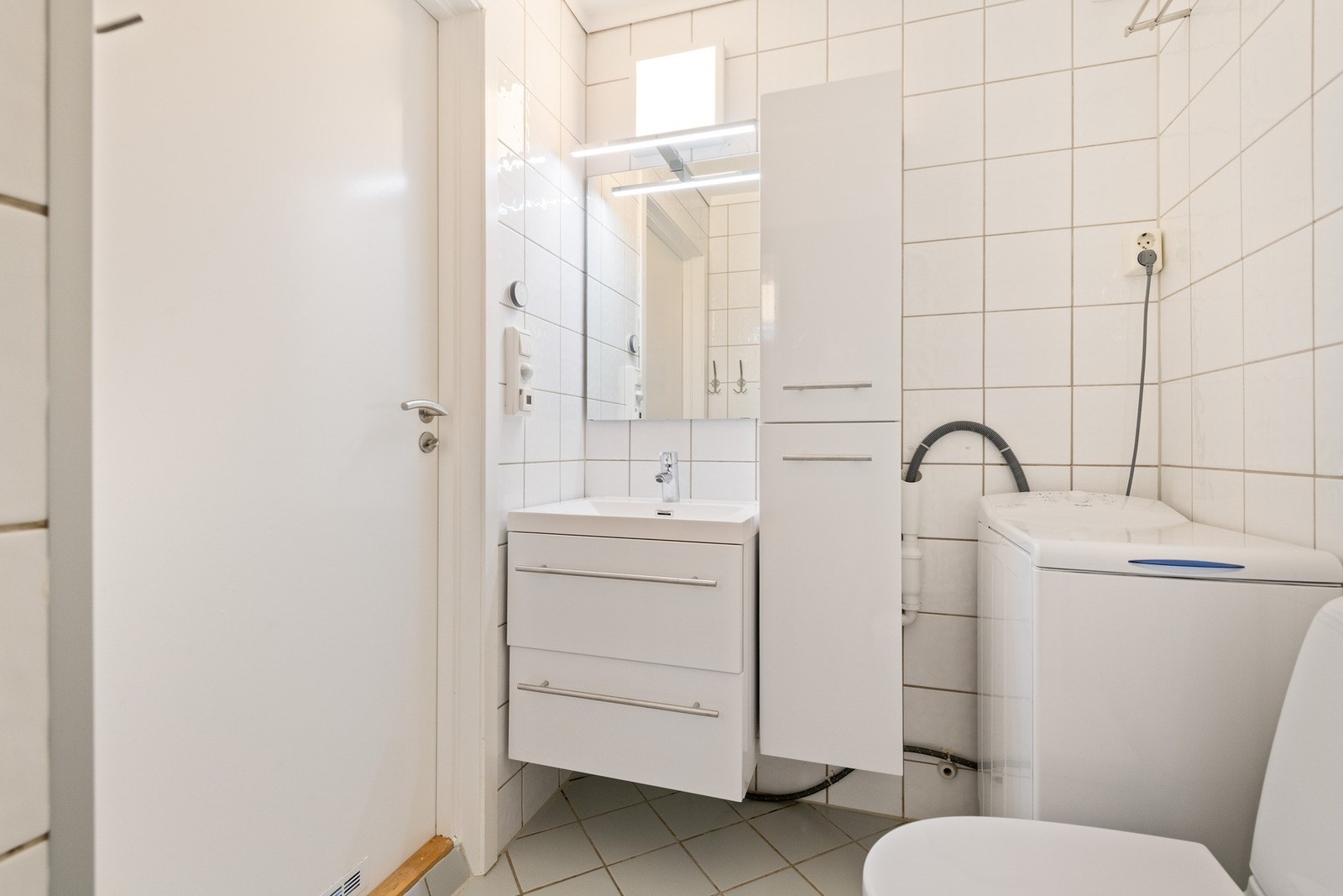 Det er varmekabler i gulv på badet. Galleribilde