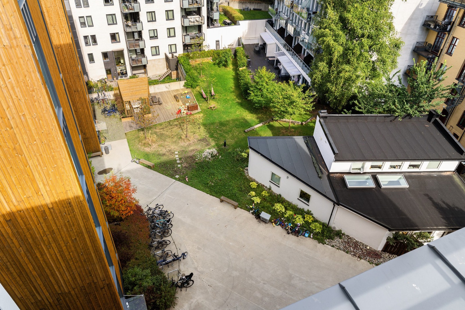 Felles sykkelparkering. Galleribilde