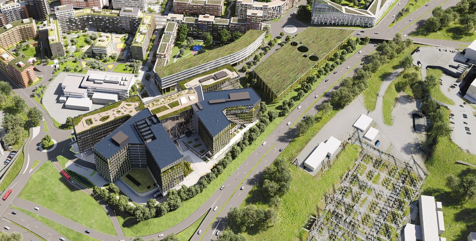 Ulven er et boligutviklingsområde hvor det skal bygges flere kafeer, butikker, lekeplasser og park. Her ser vi illustrasjonsbilde av Construction City på Ulven som åpner dørene i år med 4.500 nye arbeidsplasser. Galleribilde