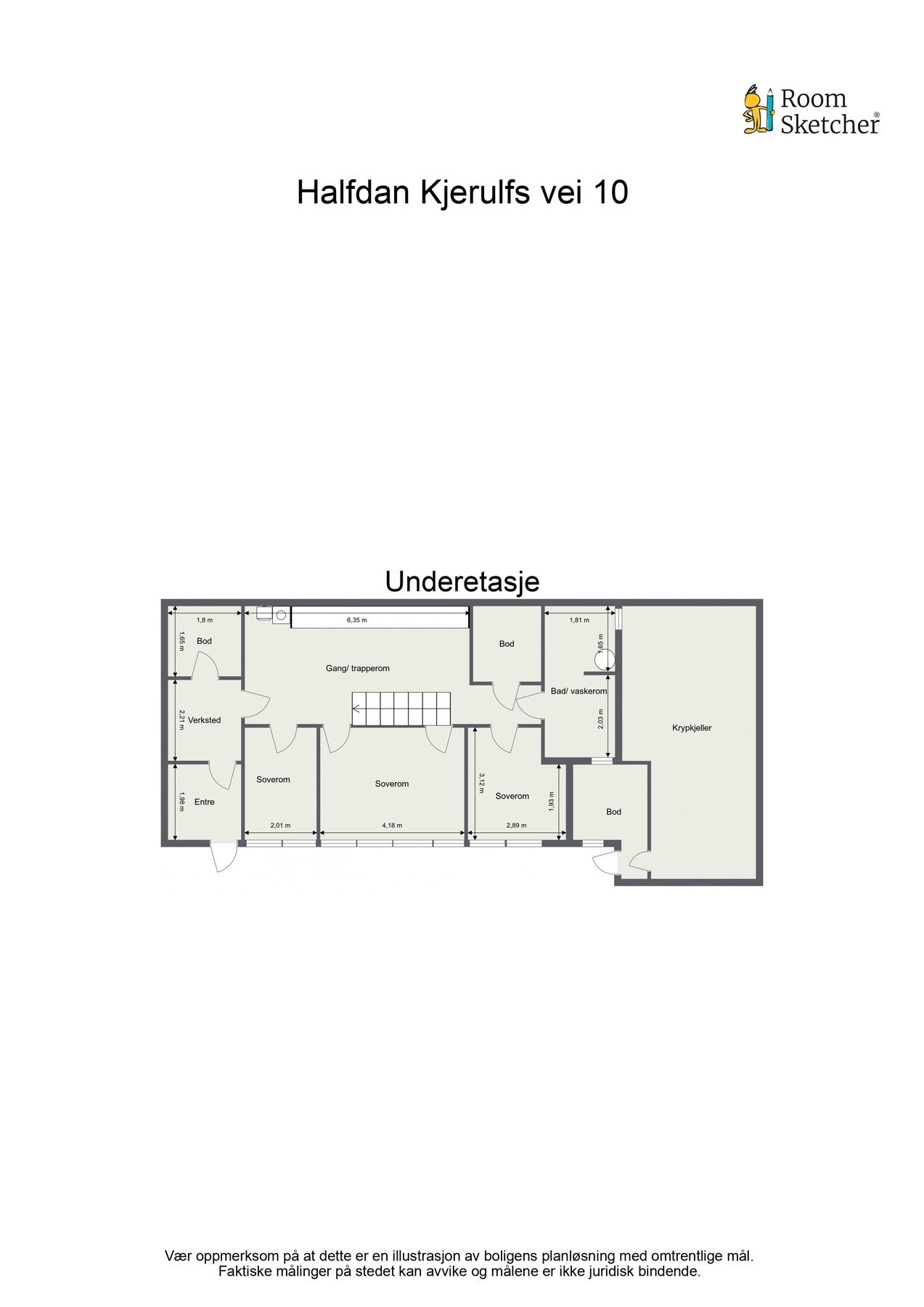 Plantegning underetasje. Galleribilde