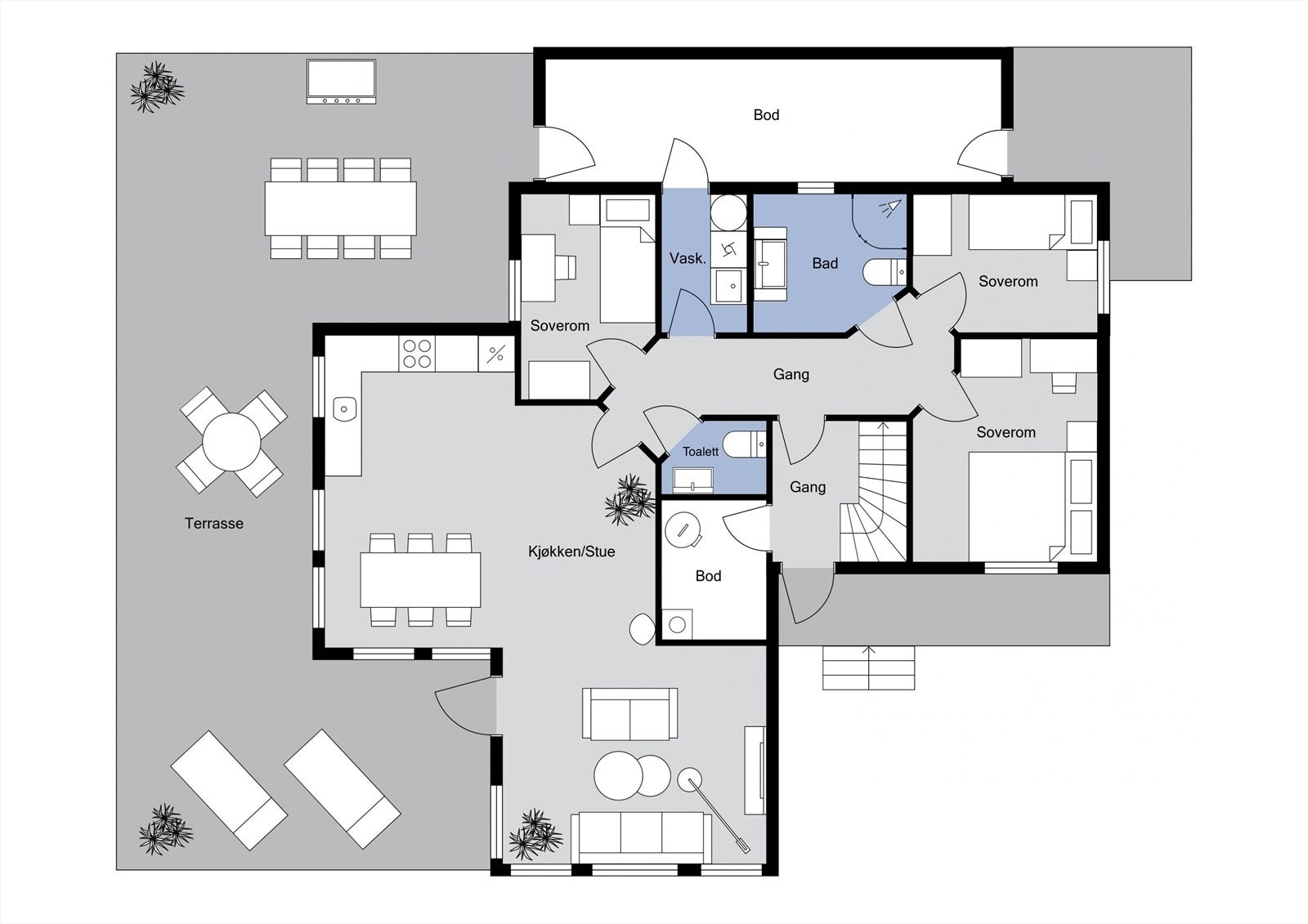 Hovedhytte: Plantegning 1. etasje Galleribilde