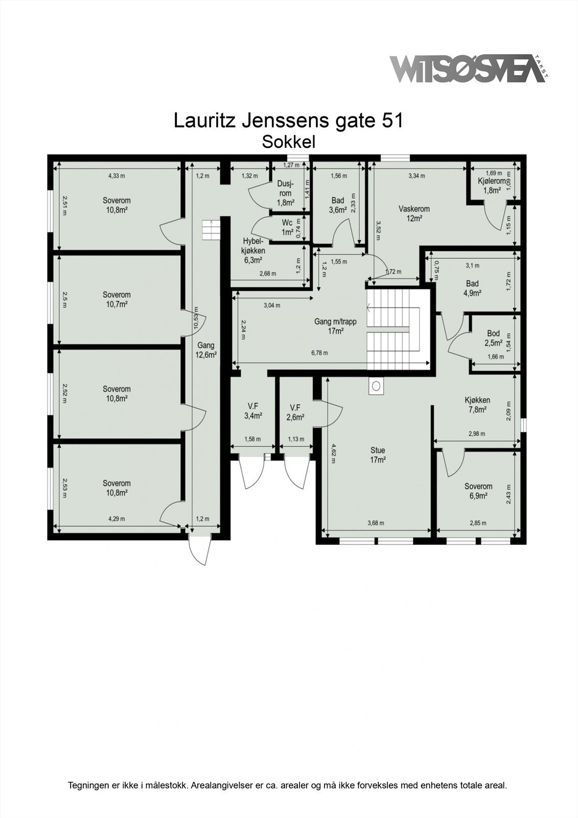 Planskisse sokkeletasje. Galleribilde