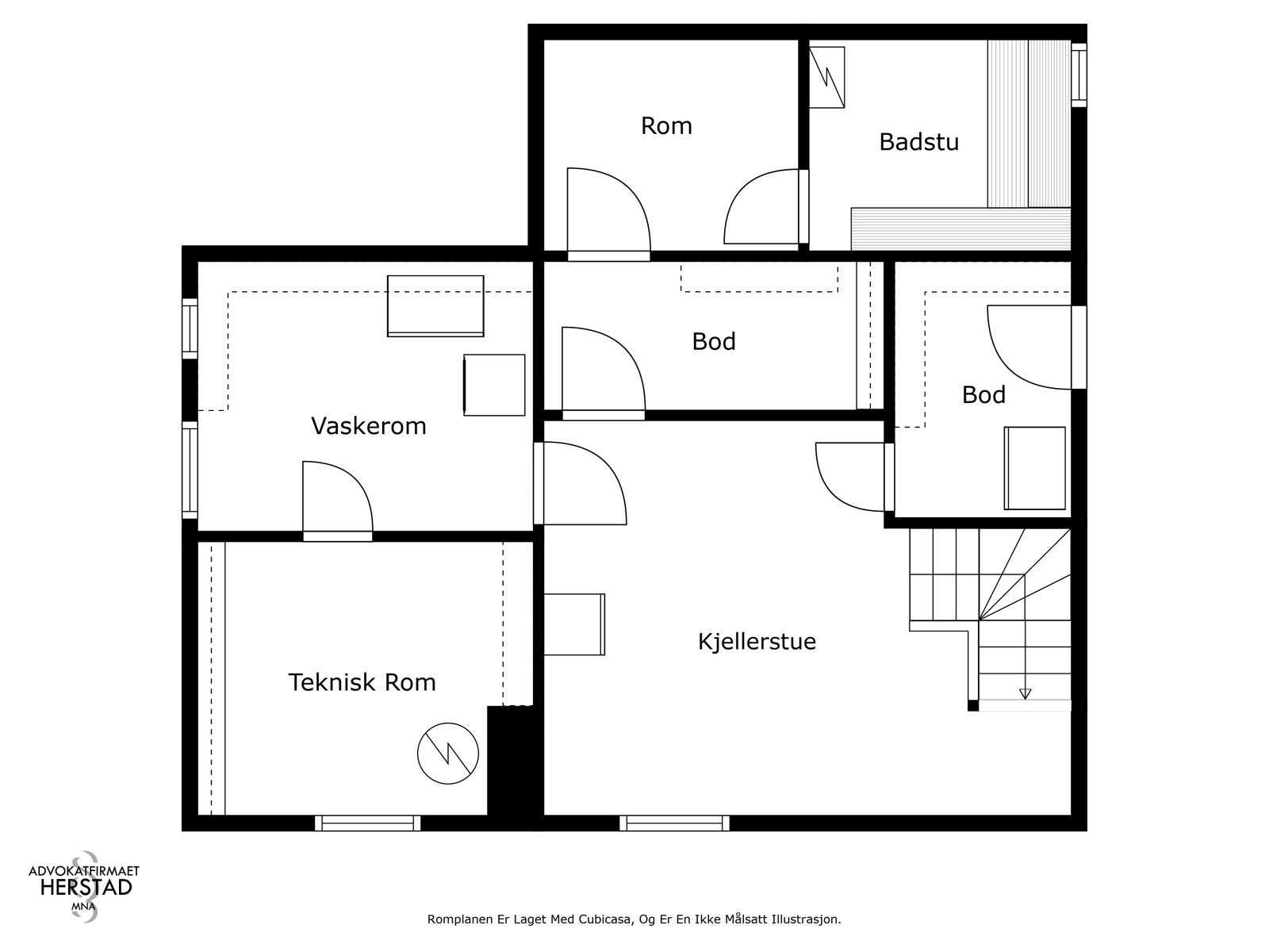Plantegning kjeller - ikke målsatt illustrasjon Galleribilde