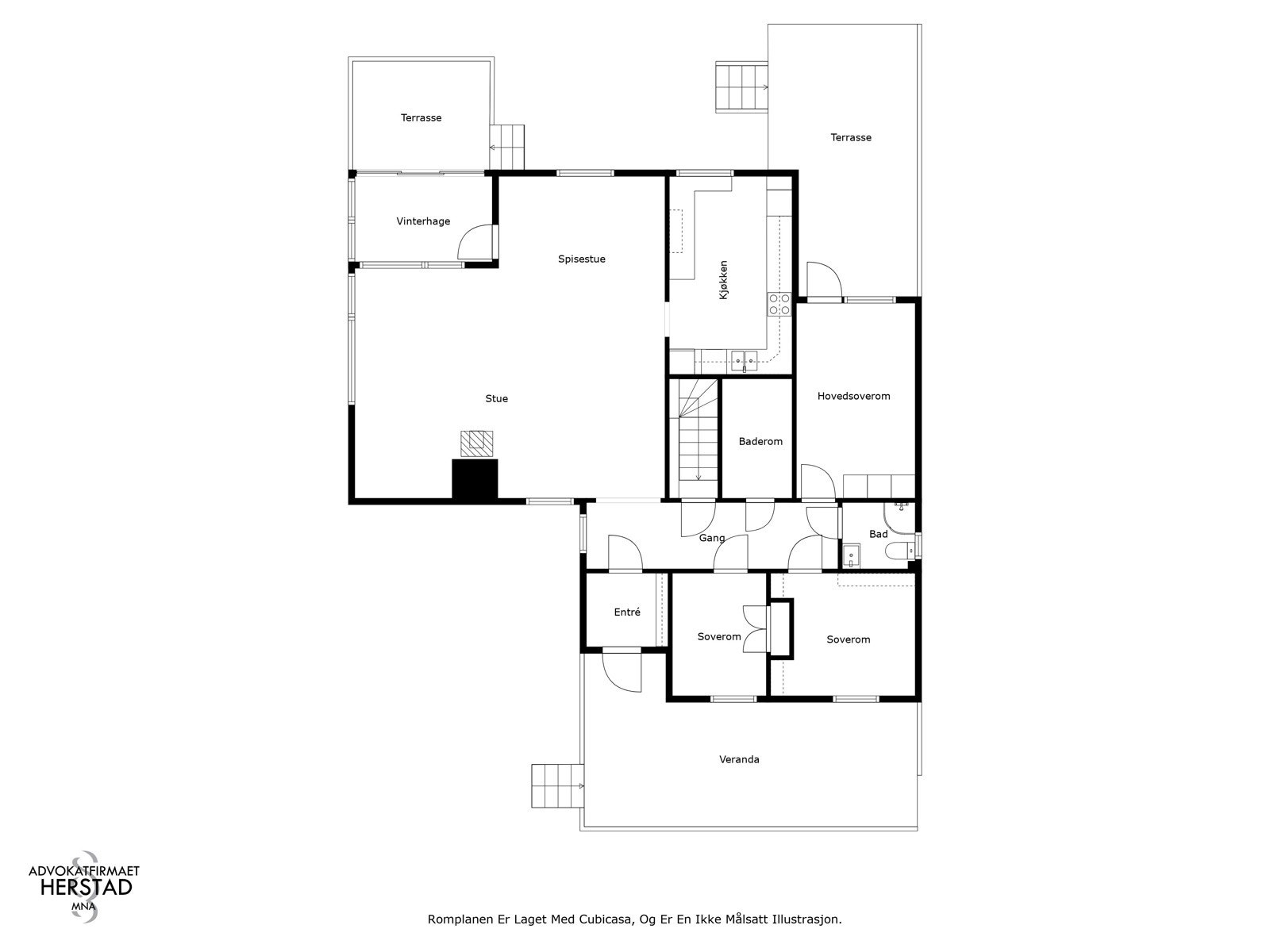 Plantegning første etasje - ikke målsatt illustrasjon Galleribilde