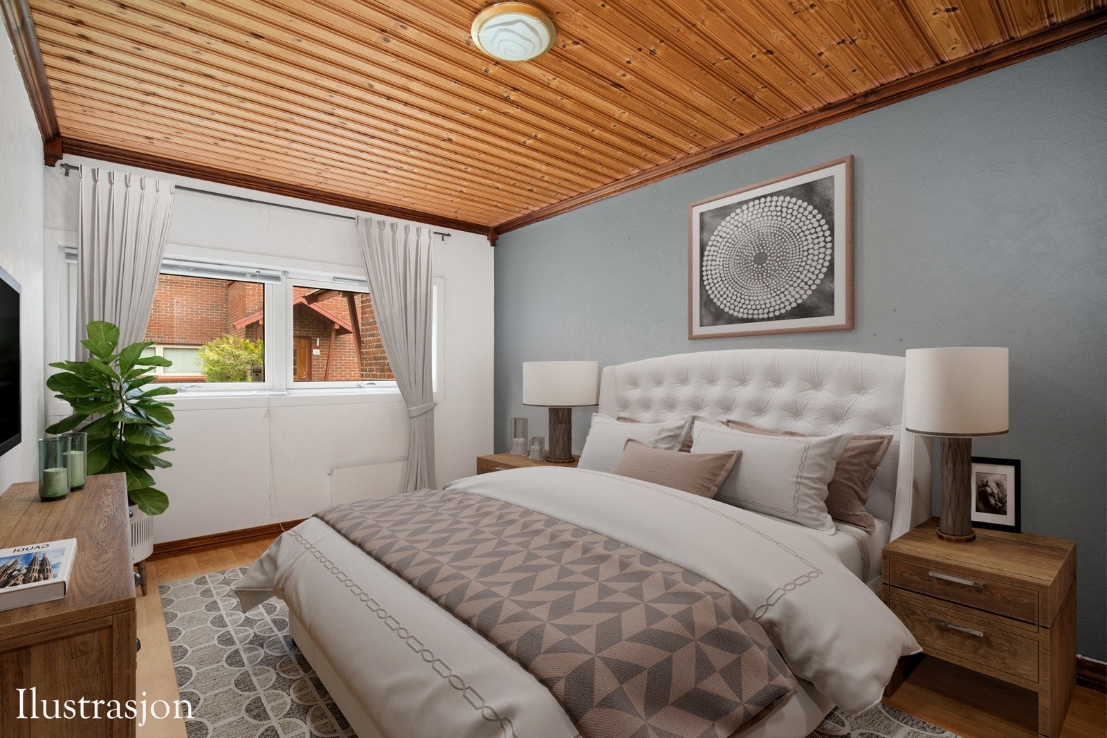 Boligen har flere soverom, hvor hovedsoverommet er romslig. Galleribilde