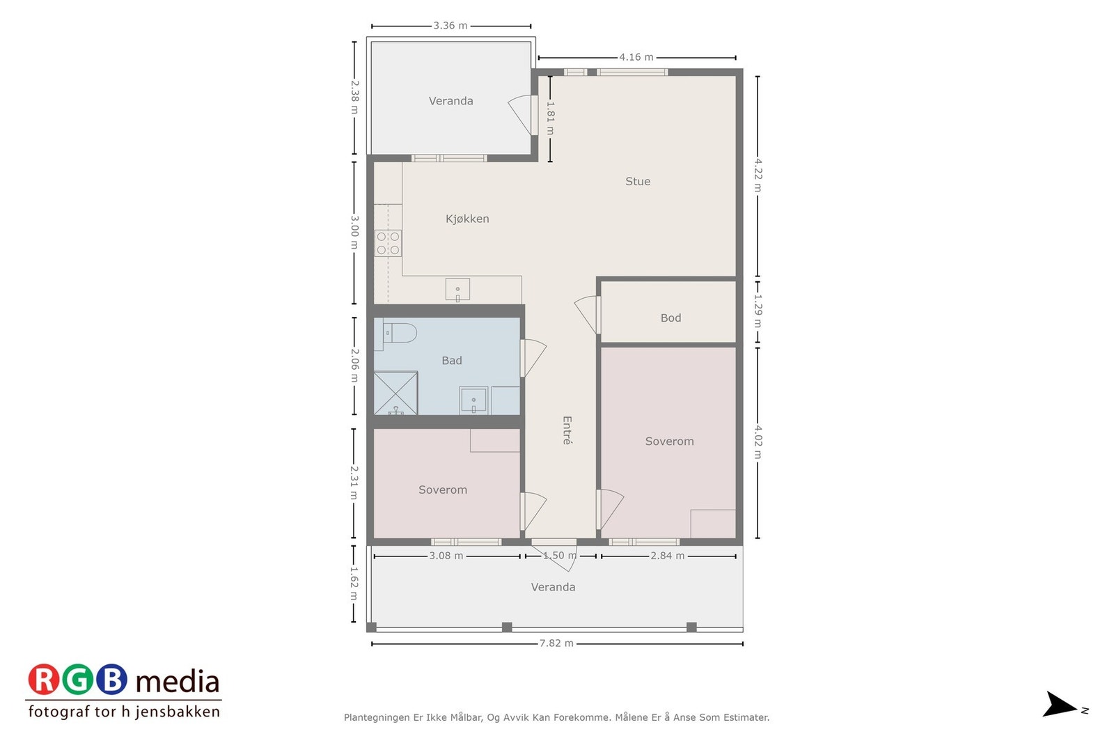 Plantegning for leiligheten Galleribilde