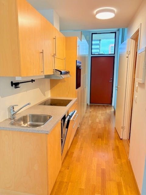 Oppvaskmaskin, Stekeovn, platetopp og kjøleskap medfølger Galleribilde