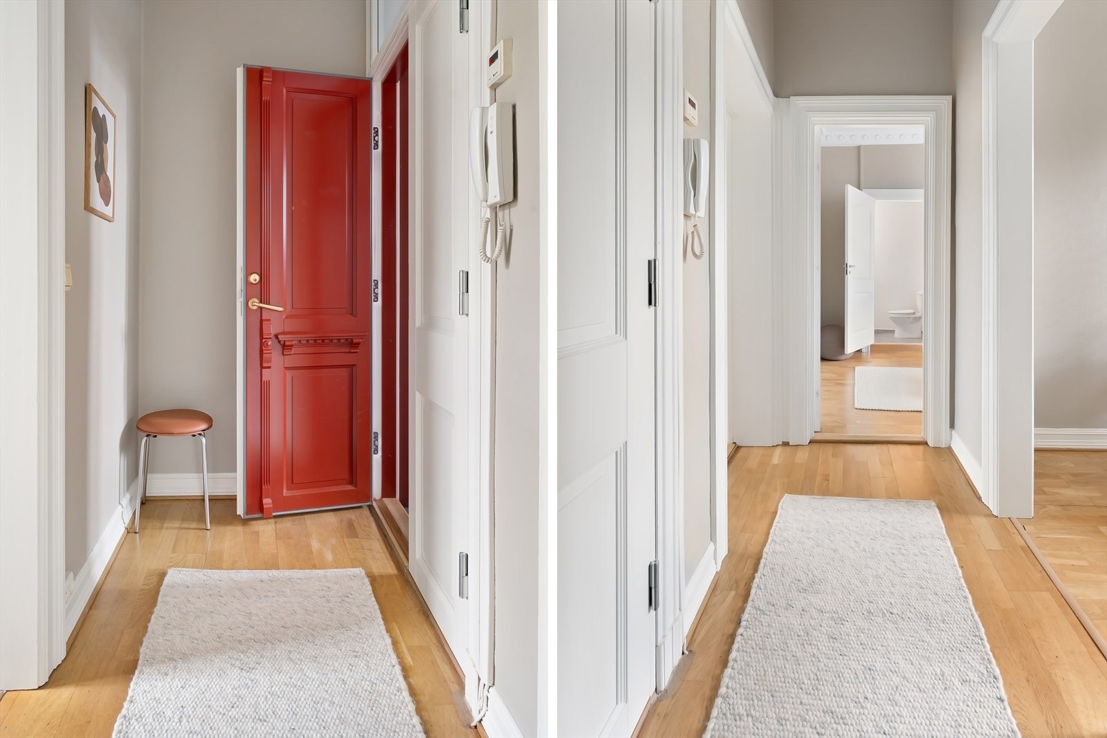 Praktisk gang med plass for oppheng og sko-oppbevaring Galleribilde