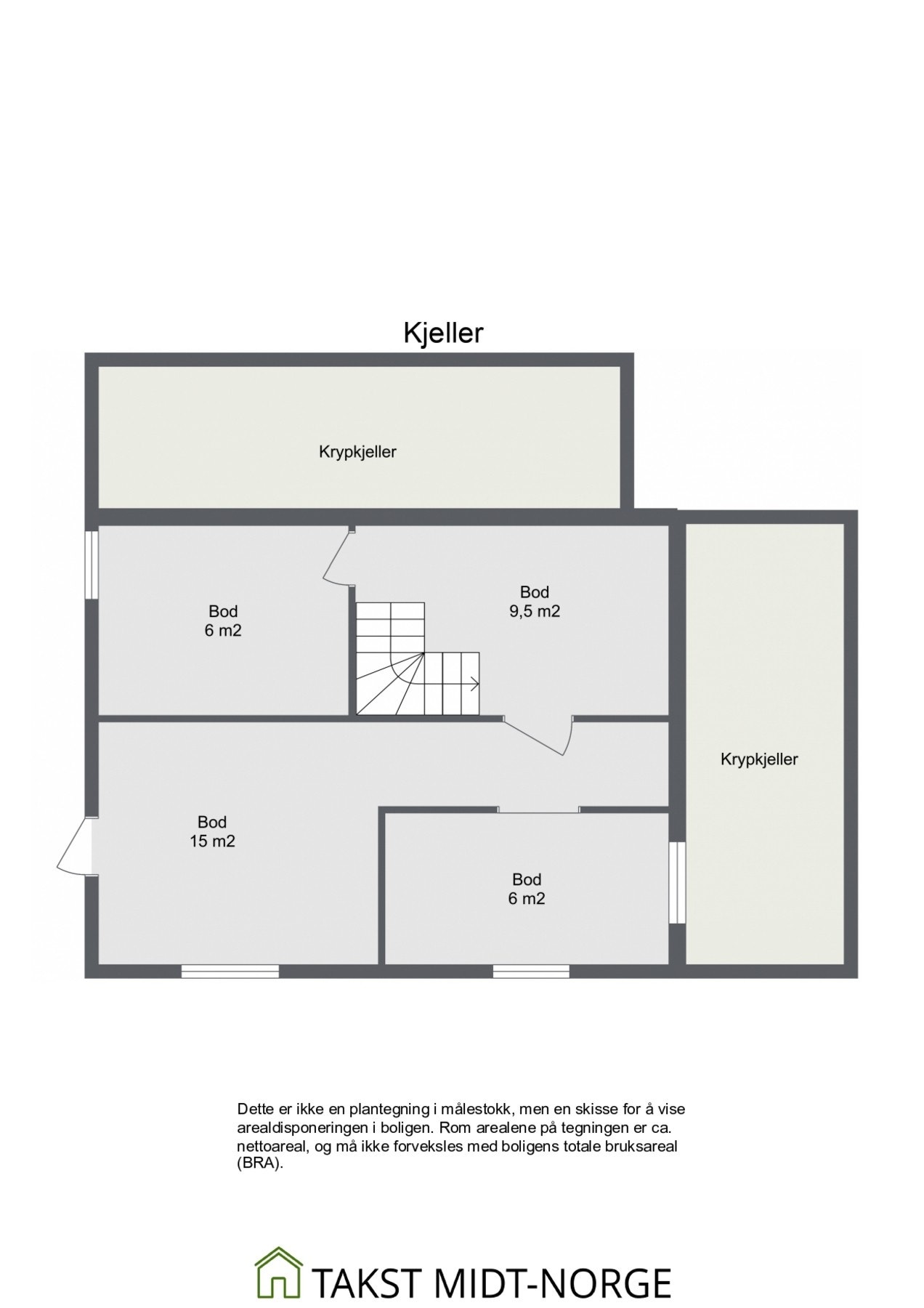 Planskisse - kjeller. Galleribilde