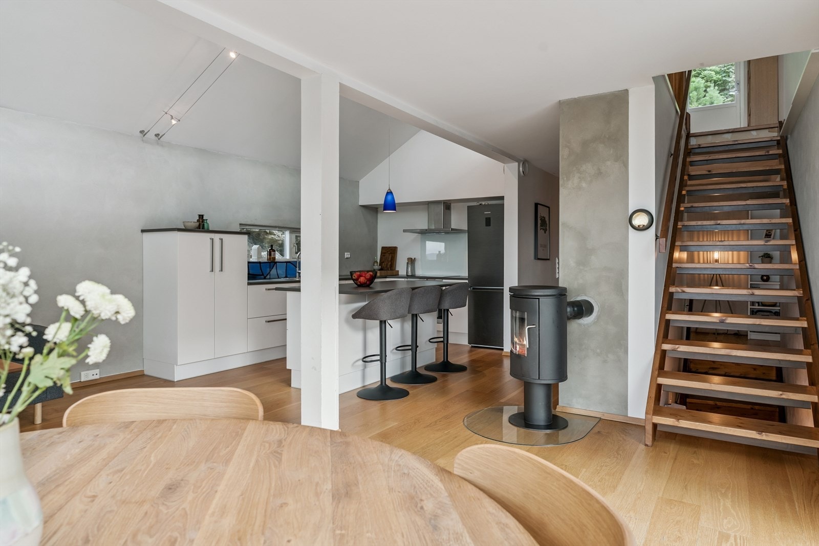 Peisovn i stuen som varmer godt Galleribilde