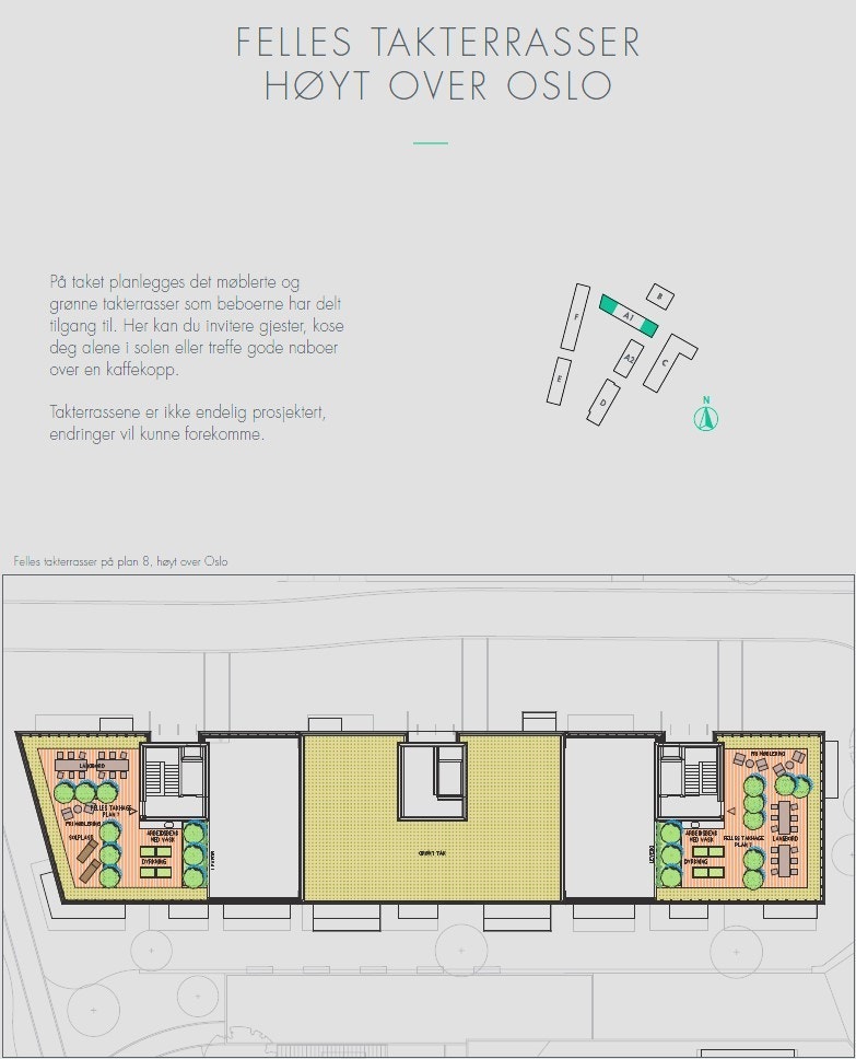 Informasjon om felles takterrasser. Galleribilde