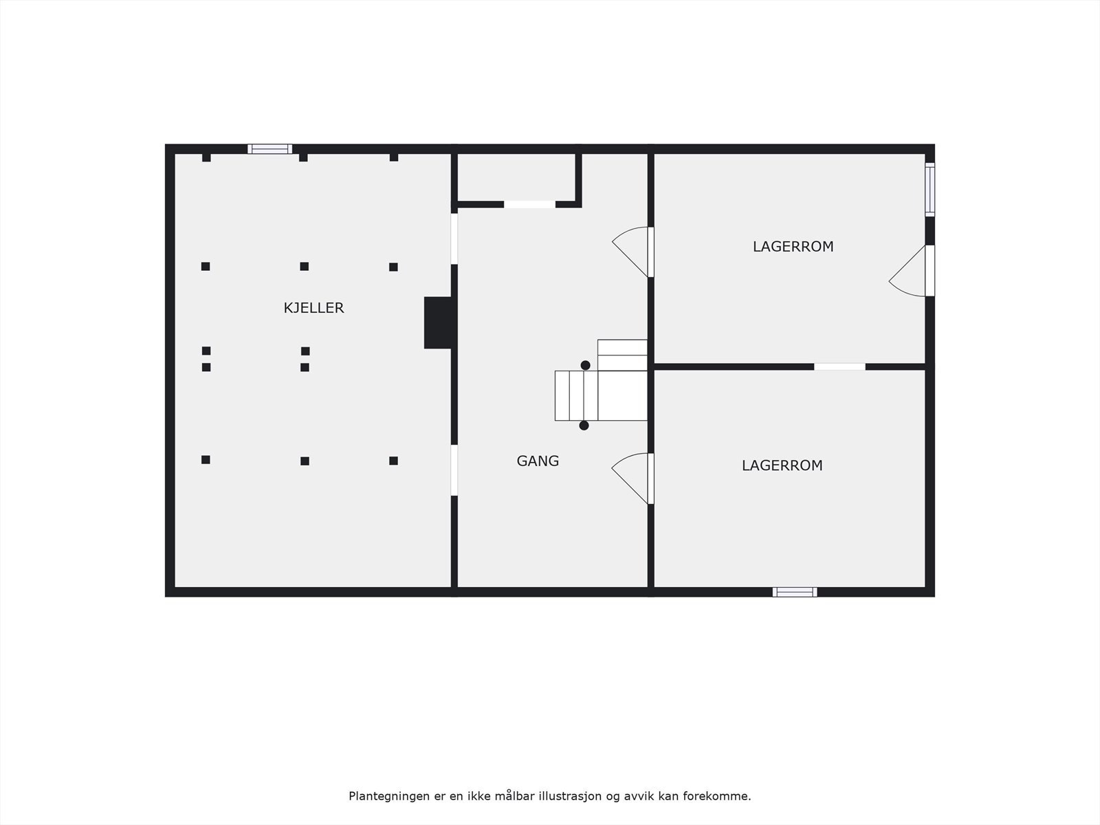 Plantegning kjeller. Galleribilde