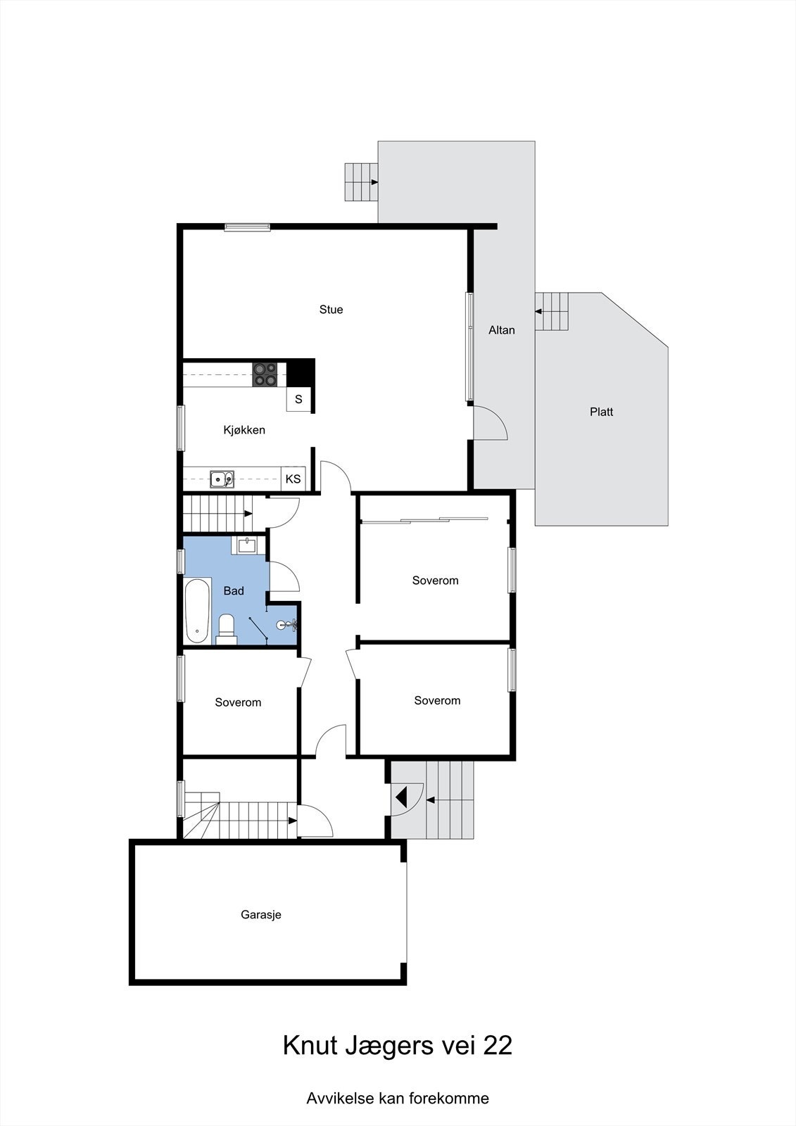 Planskisse hovedplan - Det bemerkes av rombenevnelsen er basert på rommets bruk ved befaring, og gjenspeiler ikke hva som er godkjent iht. tegninger. Les mer i salgsoppgave. Galleribilde