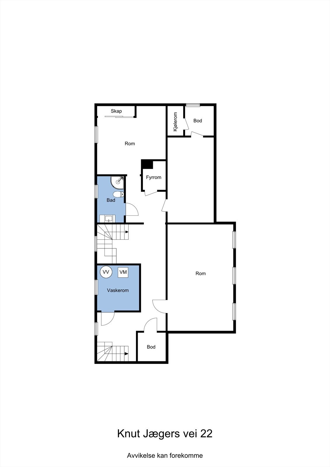 Planskisse kjeller - Det bemerkes av rombenevnelsen er basert på rommets bruk ved befaring, og gjenspeiler ikke hva som er godkjent iht. tegninger. Les mer i salgsoppgave. Galleribilde