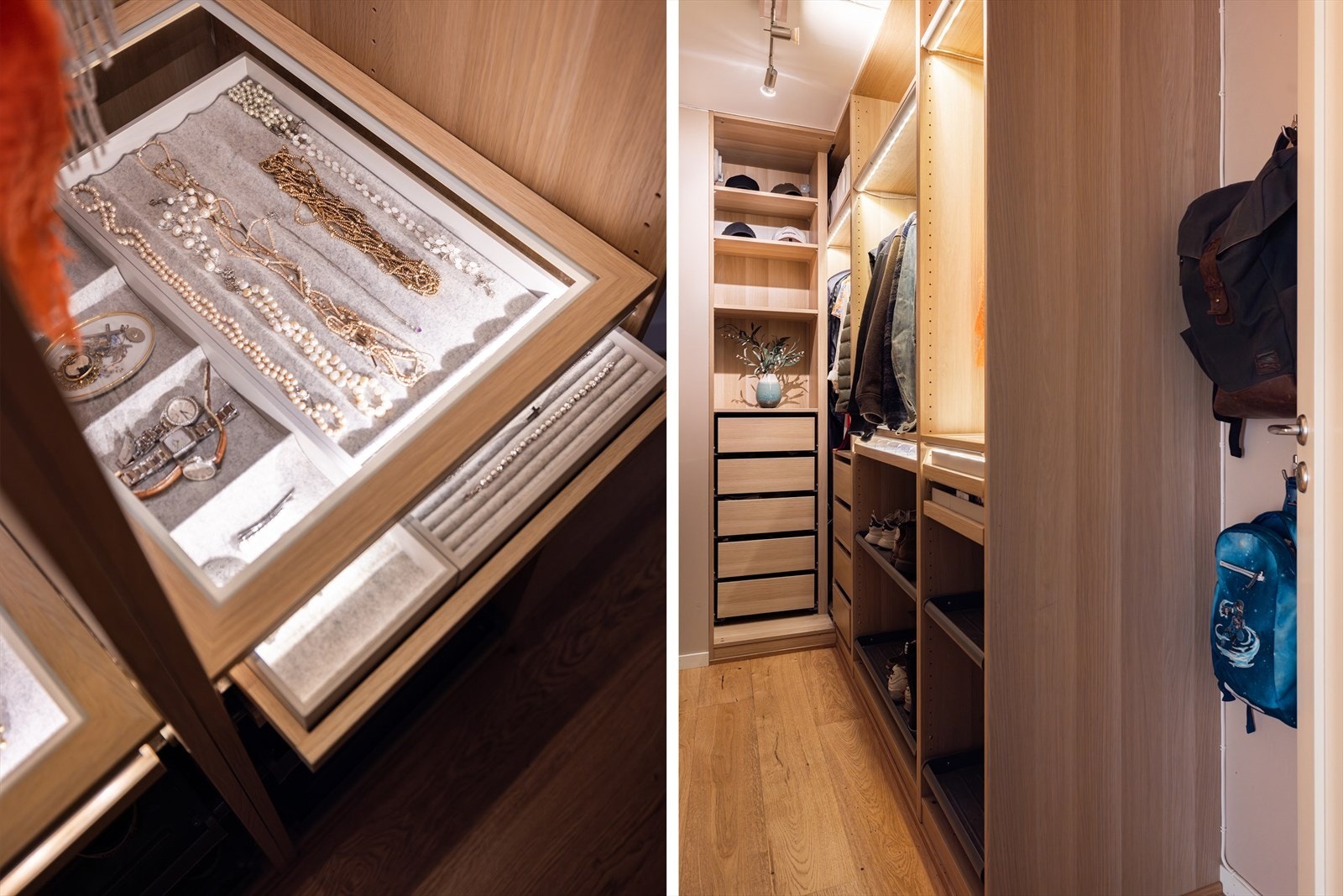 Praktisk garderobe i tilknytning til entré/gang. Galleribilde