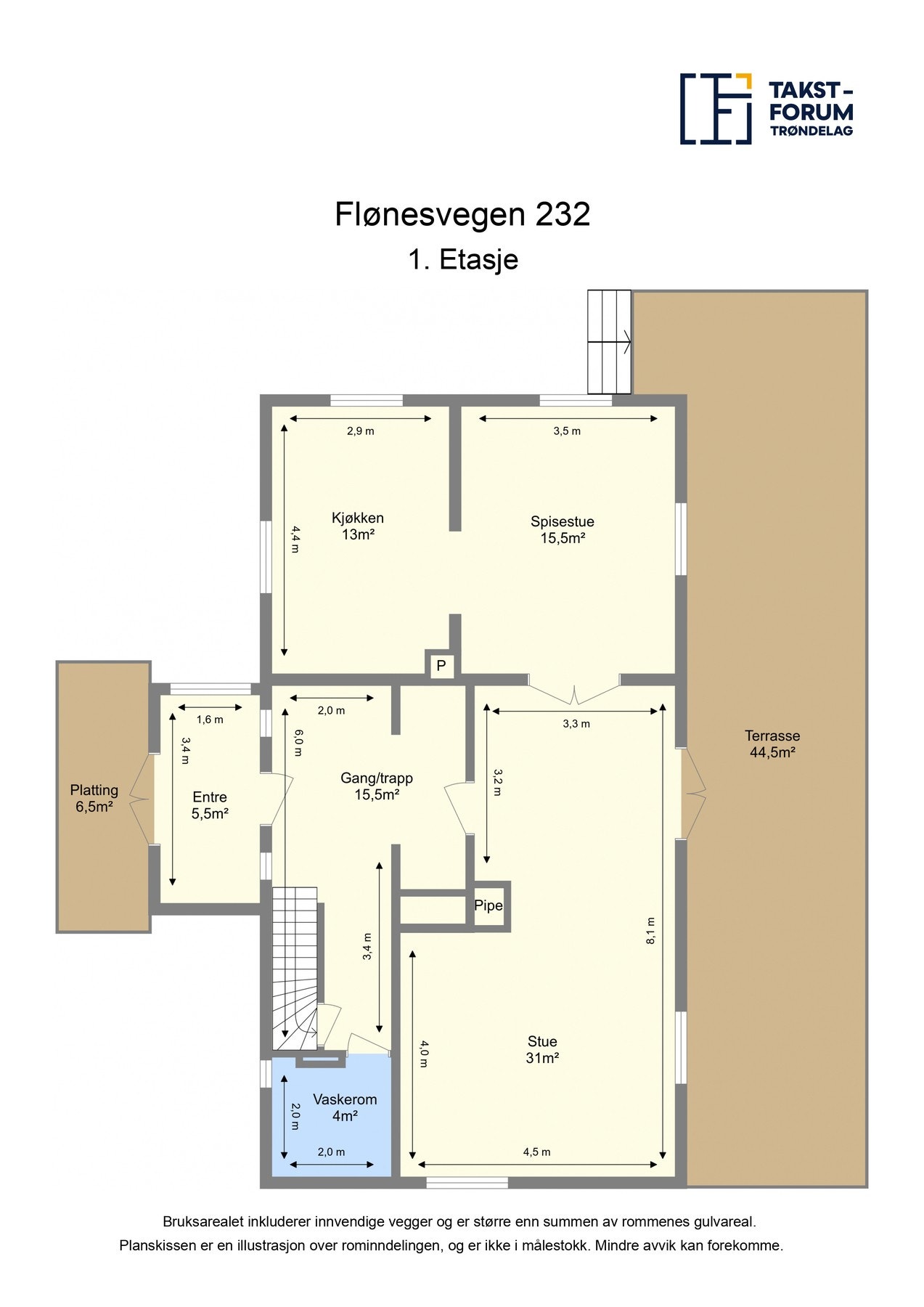 Planskisse 1. etasje. Galleribilde