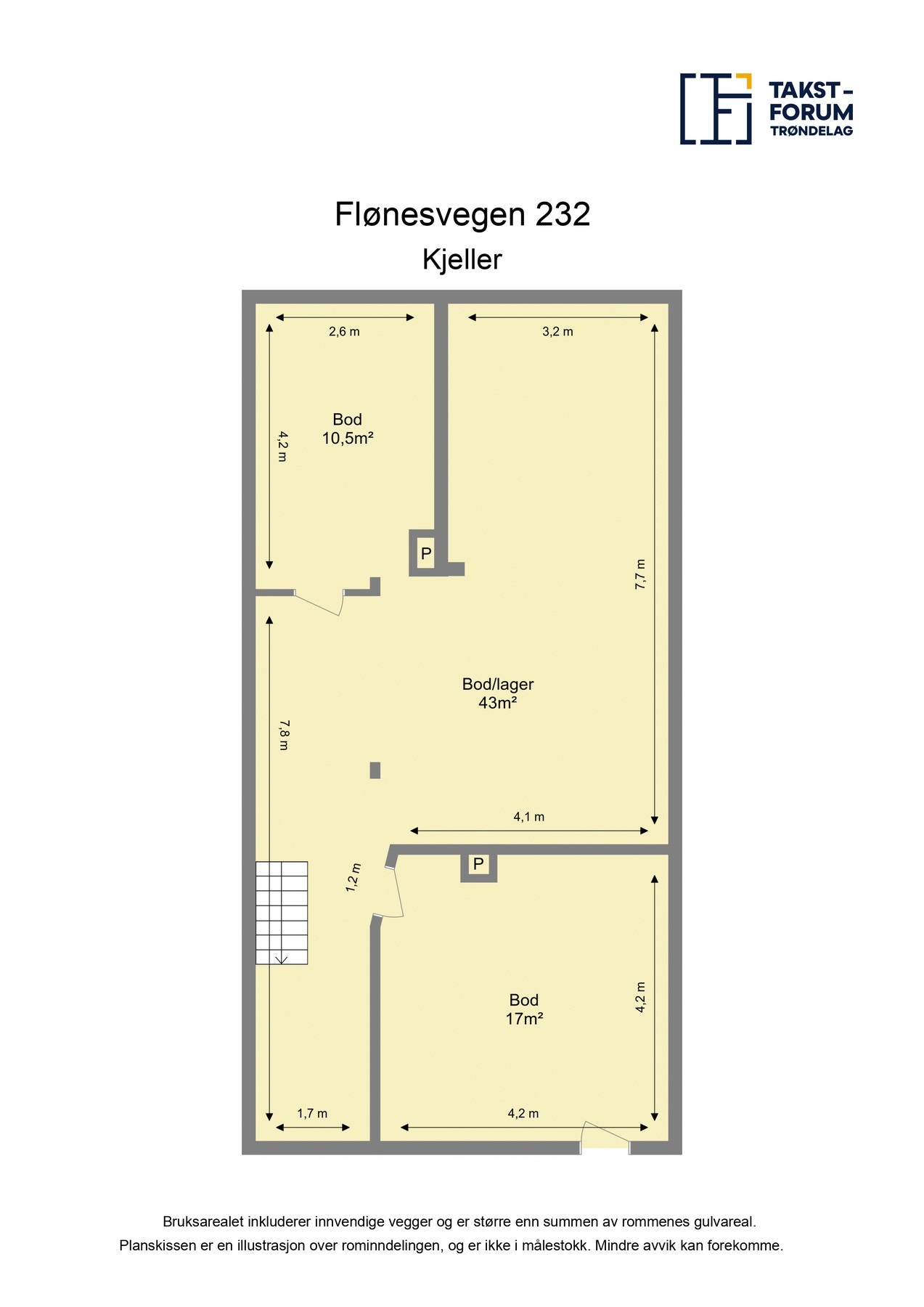 Planskisse kjeller. Galleribilde