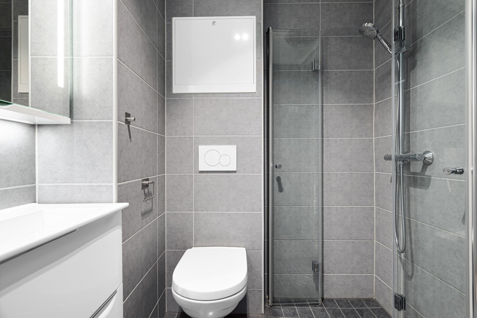 Badet er renovert i regi av borettslaget i 2019. Galleribilde