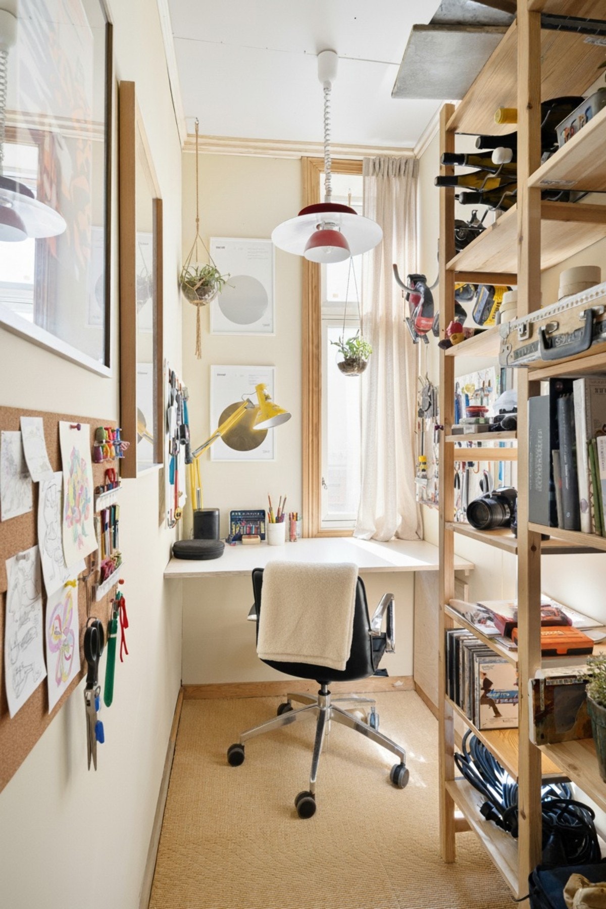 - Boligen disponerer svært praktisk bod på 4 m² på samme plan (4. etg) med vindu som pr i dag er innredet som hjemmekontor - Galleribilde